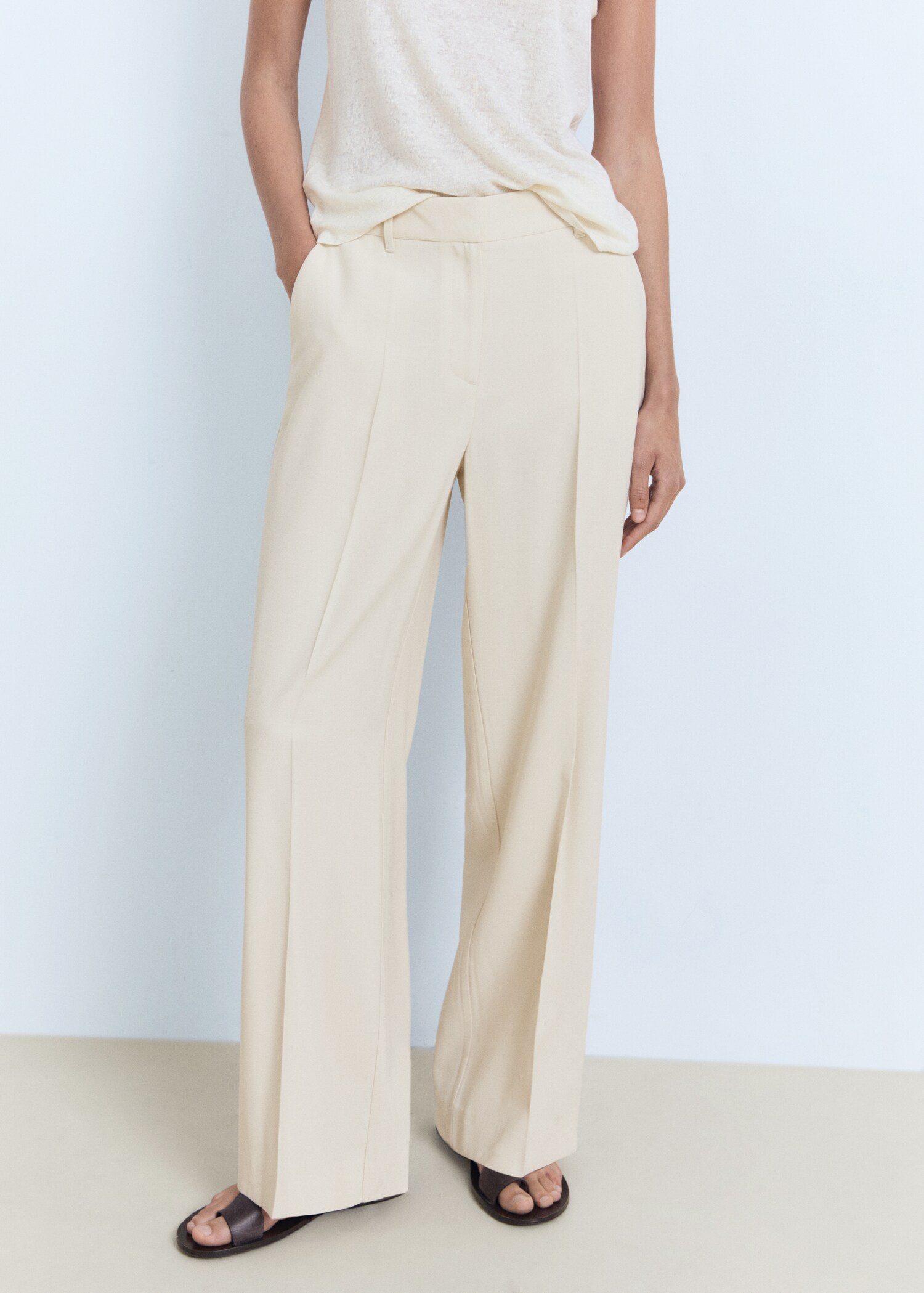 Straight mid-rise pants - Medium plane