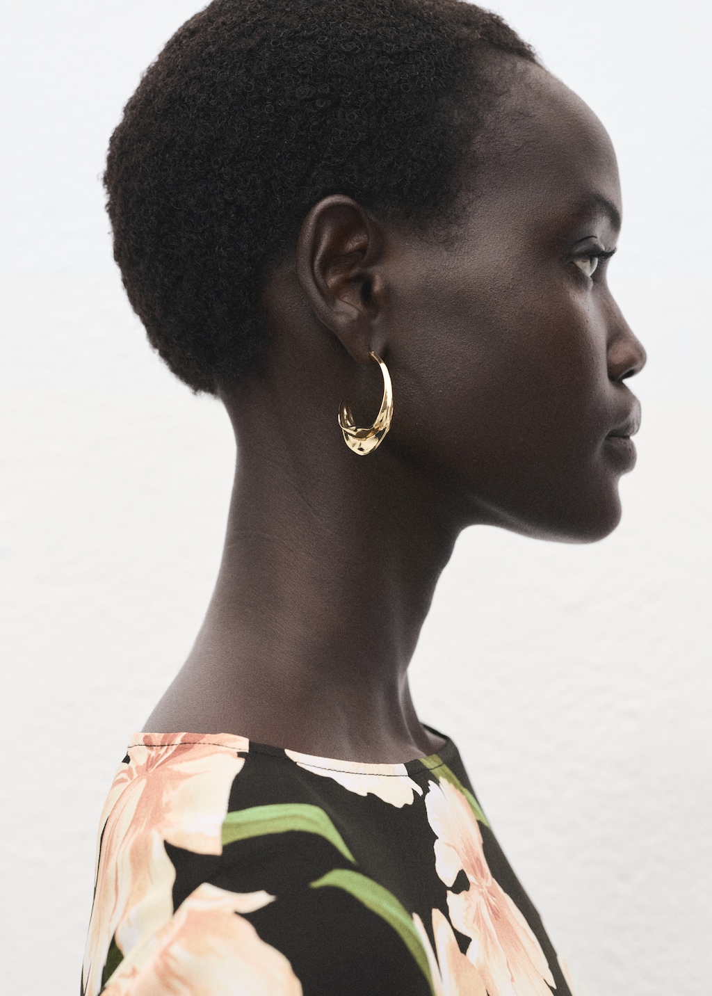 Floral-print dress with bell sleeves