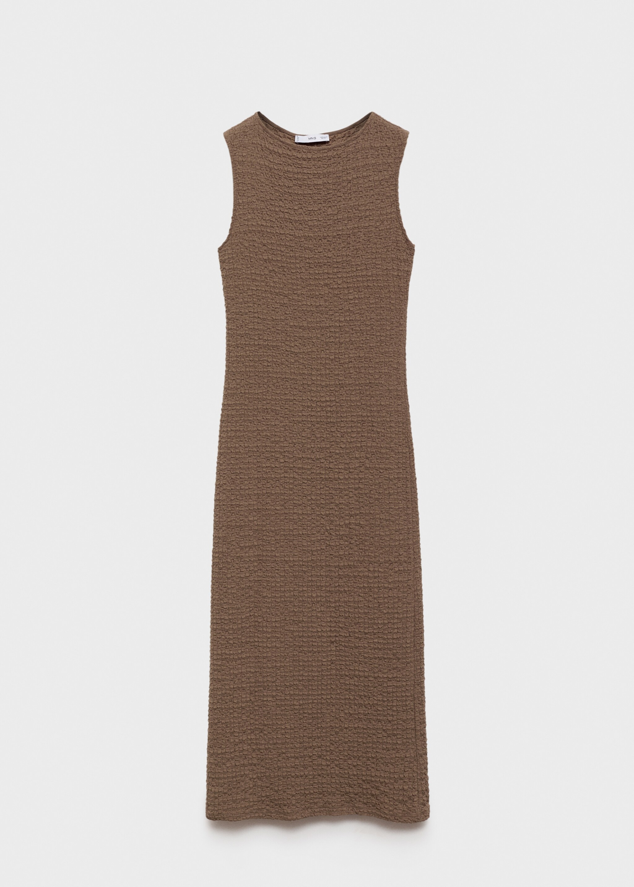 Long textured dress - Article without model, Beige. Ref: 17084085-00.