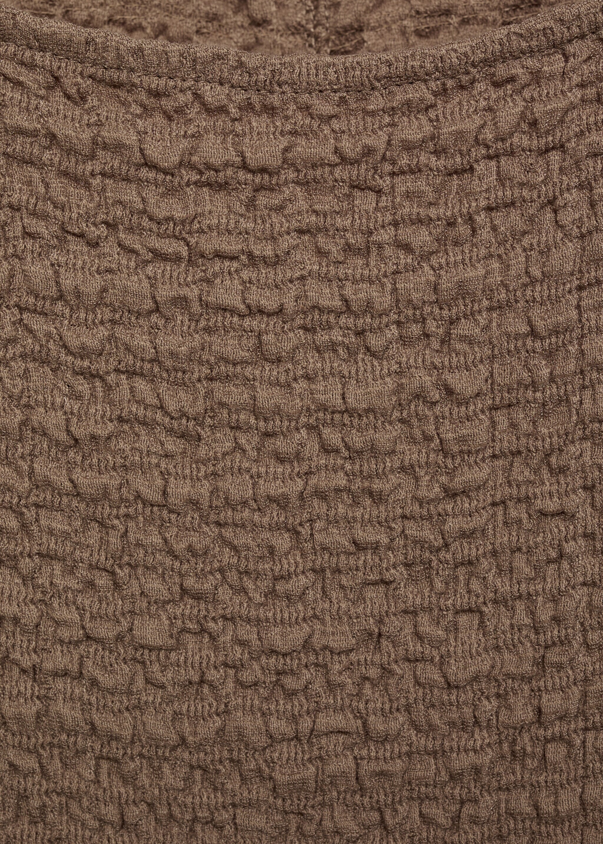 Long textured dress - Details of the article 0, Beige. Ref: 17084085-00.