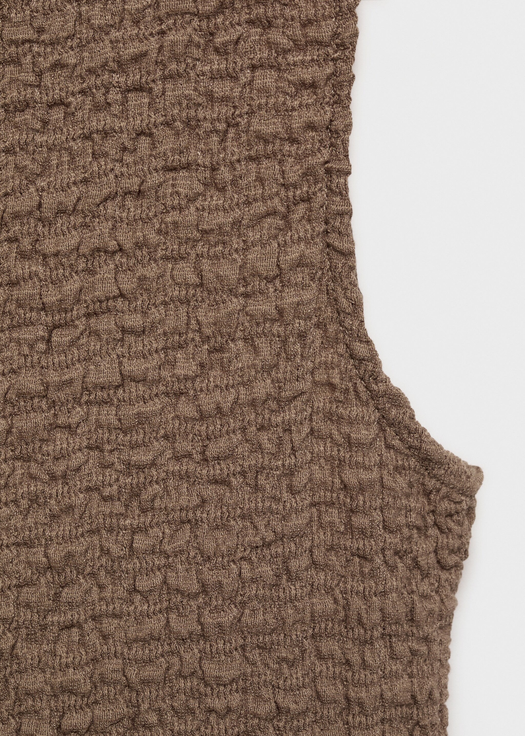Long textured dress - Details of the article 8, Beige. Ref: 17084085-00.