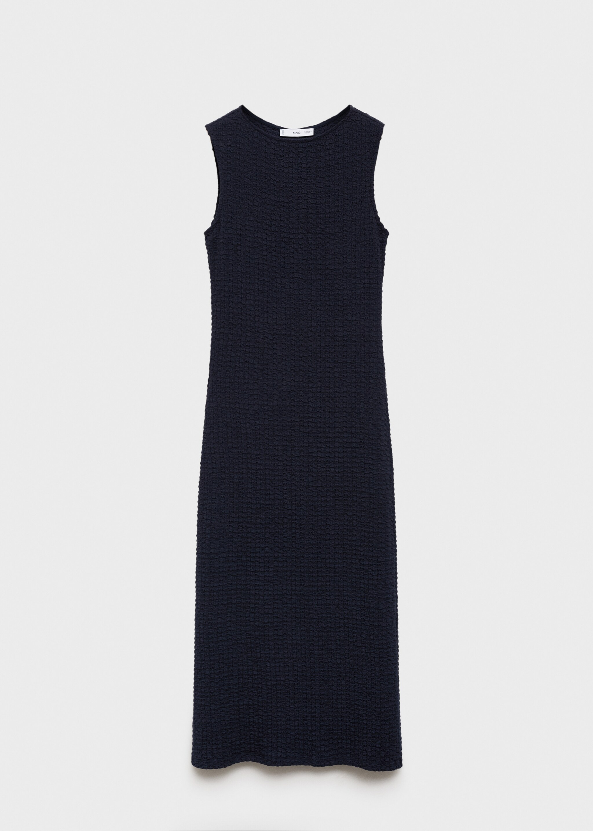 Long textured dress - Article without model, Navy. Ref: 17084085-00.