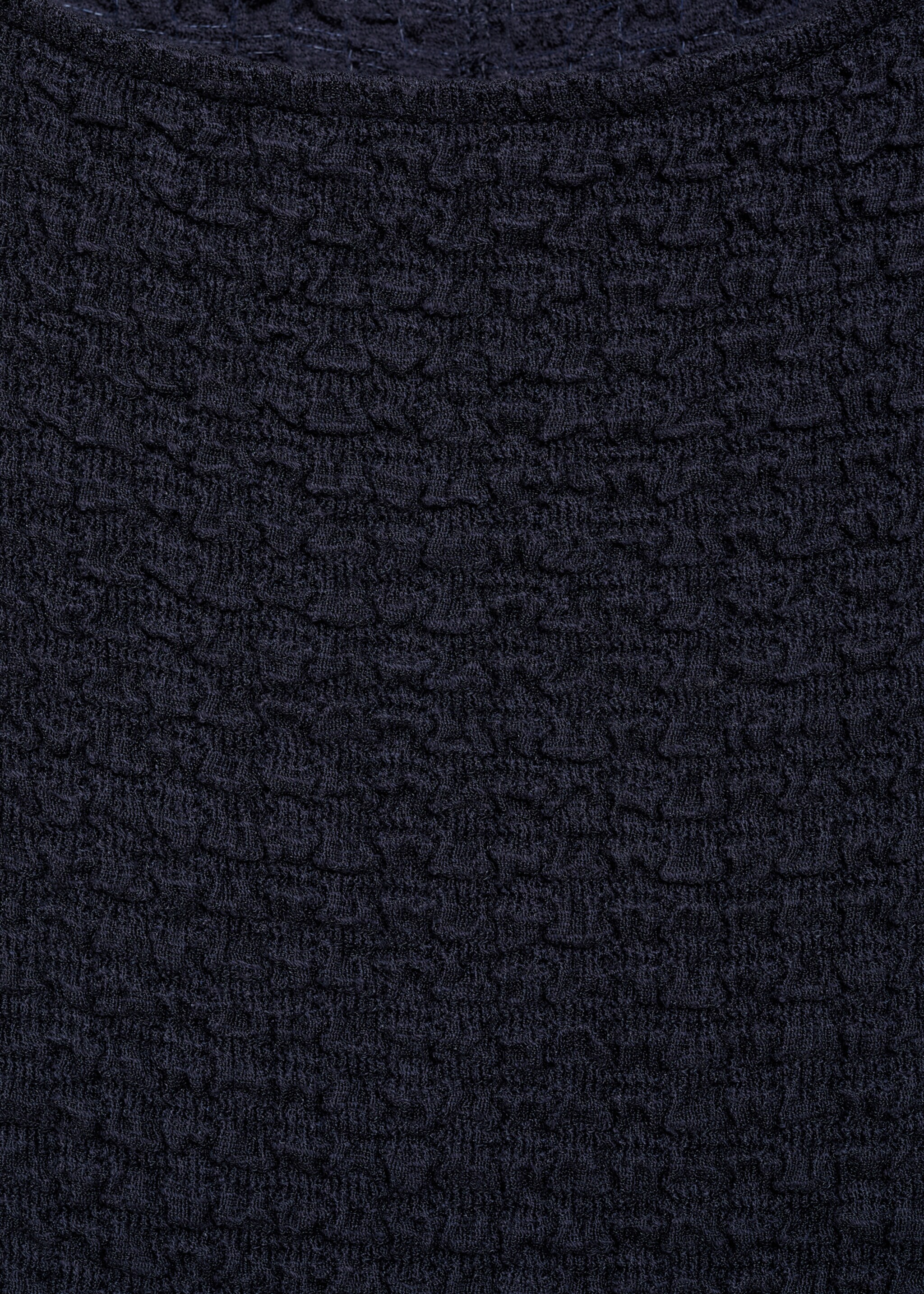 Long textured dress - Details of the article 0, Navy. Ref: 17084085-00.
