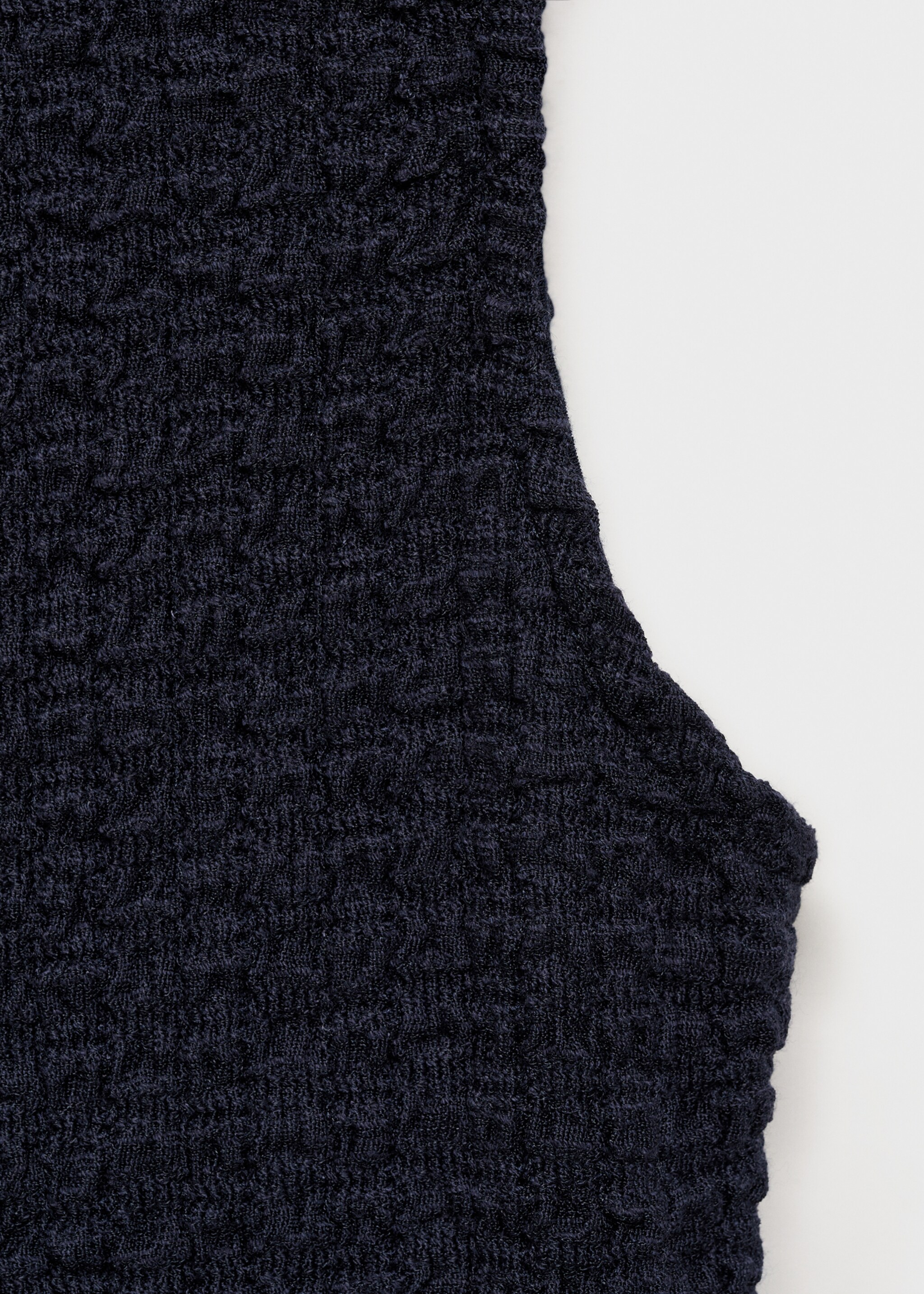 Long textured dress - Details of the article 8, Navy. Ref: 17084085-00.
