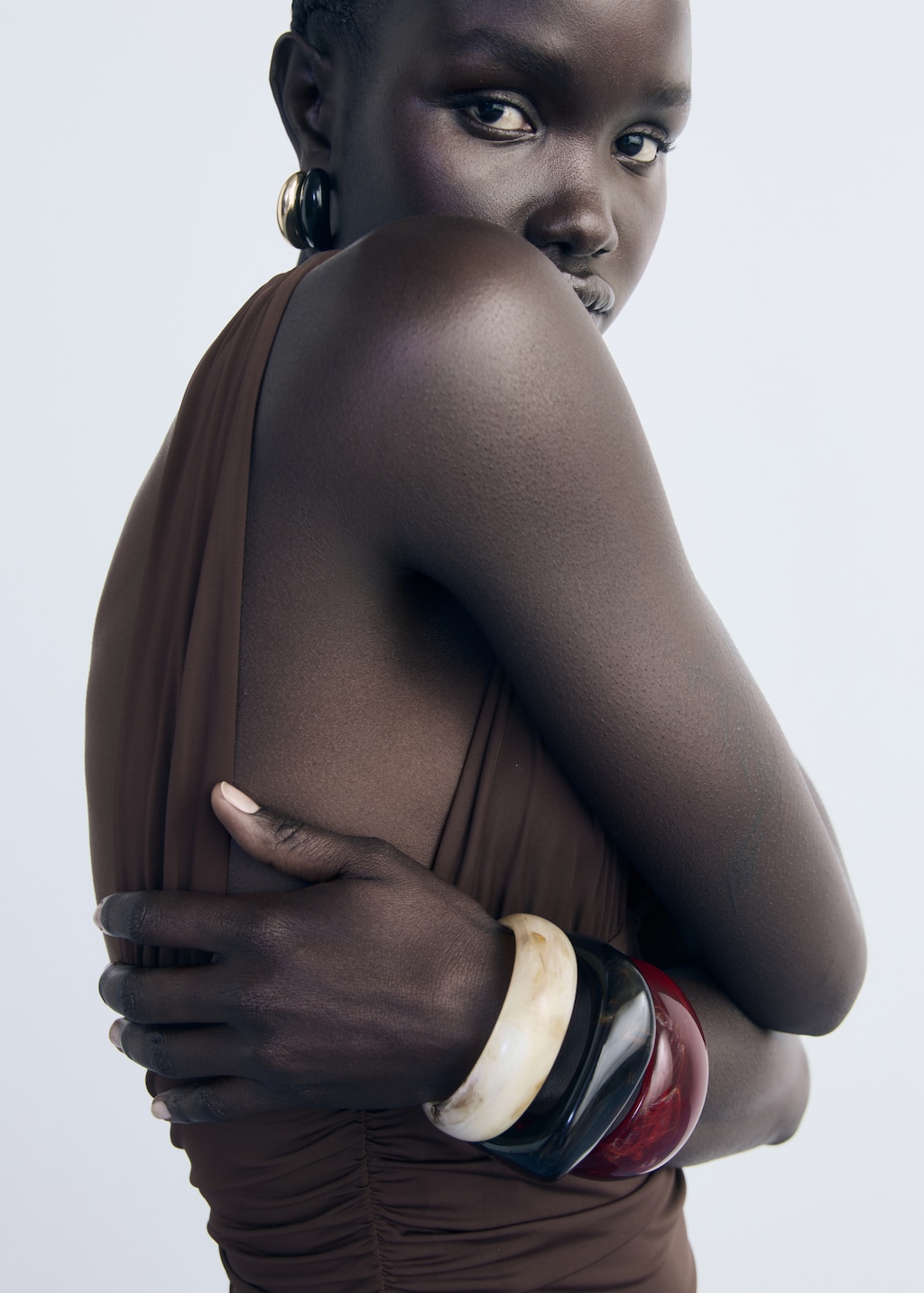 Long dress with contrasting design