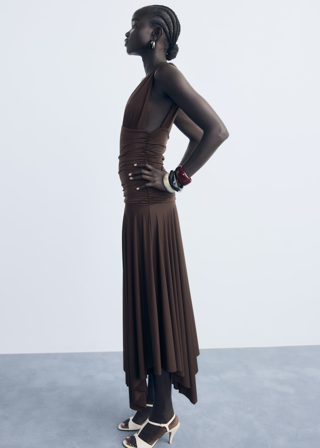 Long dress with contrasting design