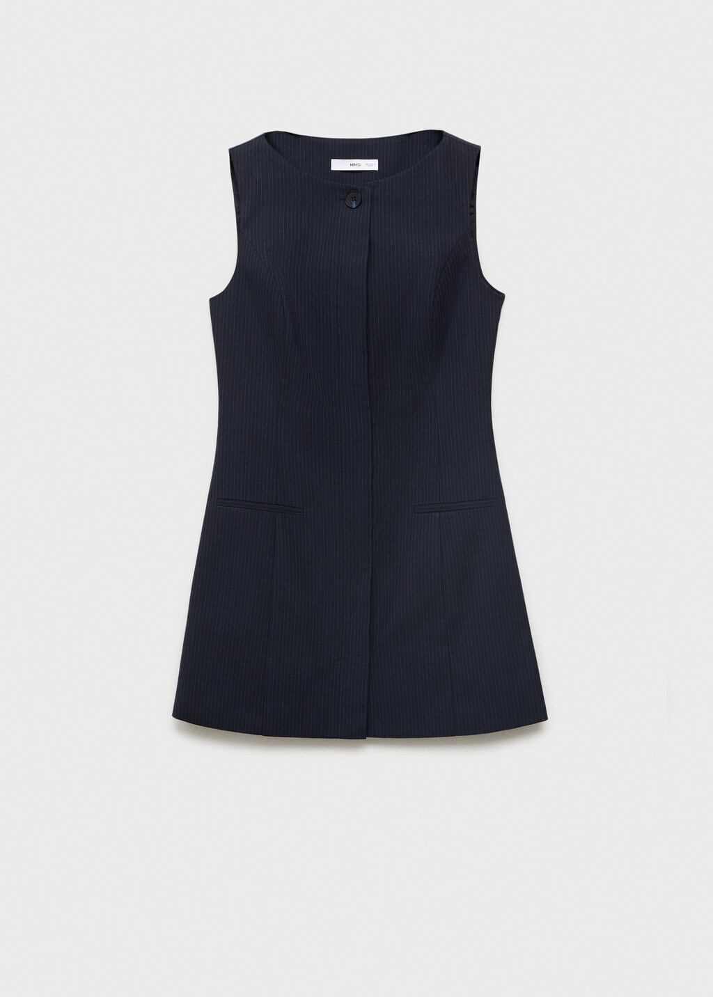 Pinstripe dress with hidden buttons
