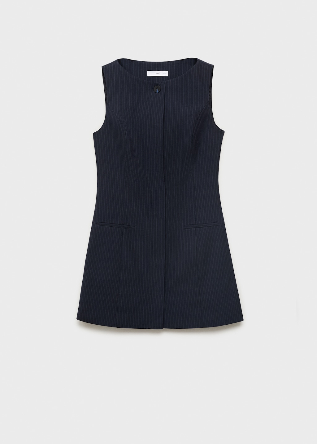 Pinstripe dress with hidden buttons