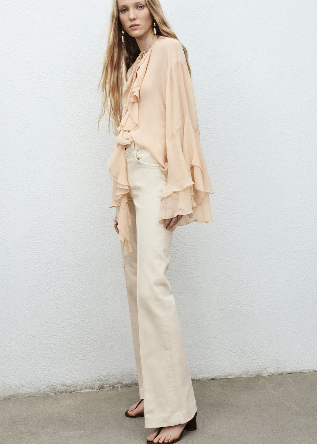 Mango Mid-rise flared jeans