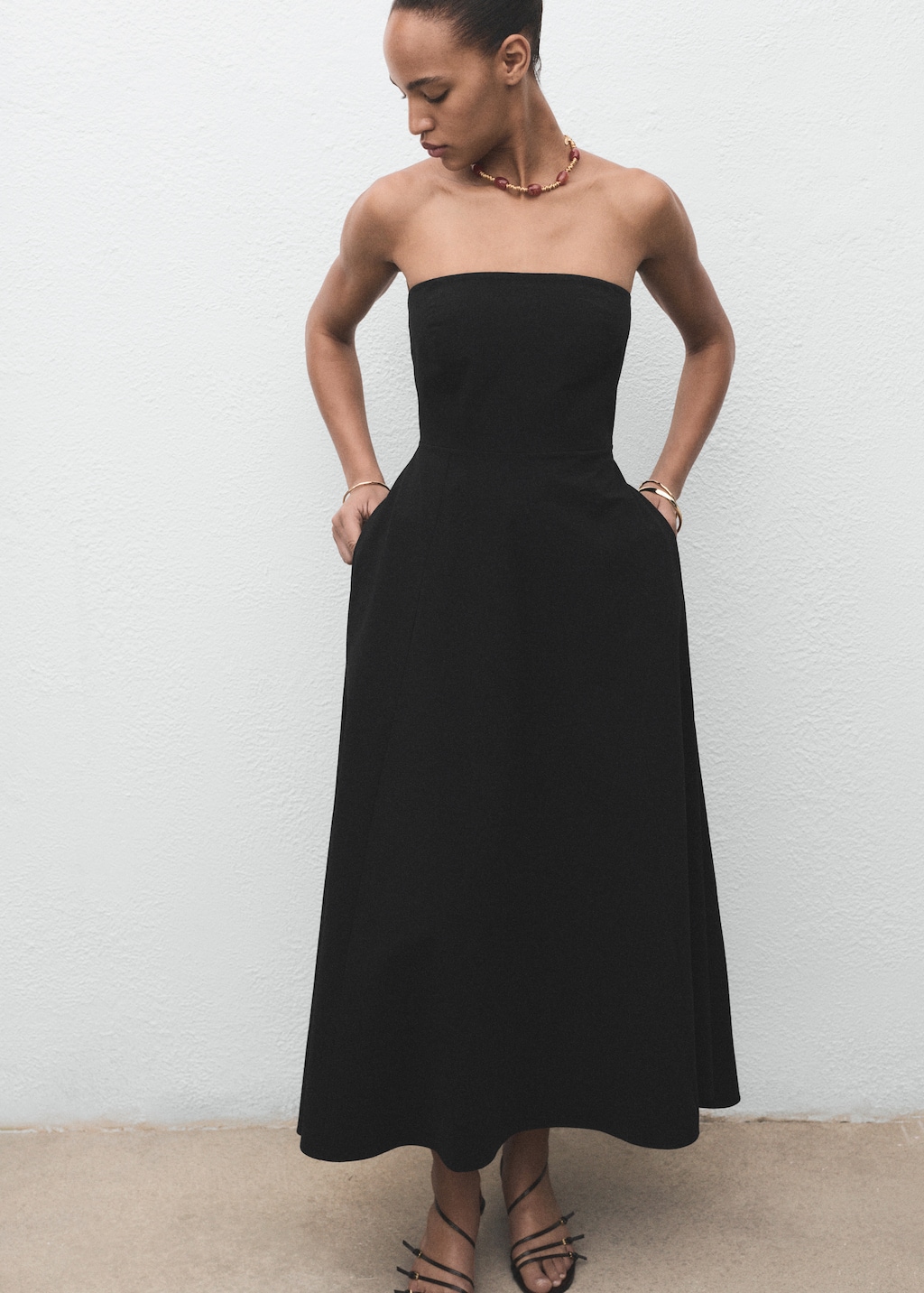 Long strapless dress