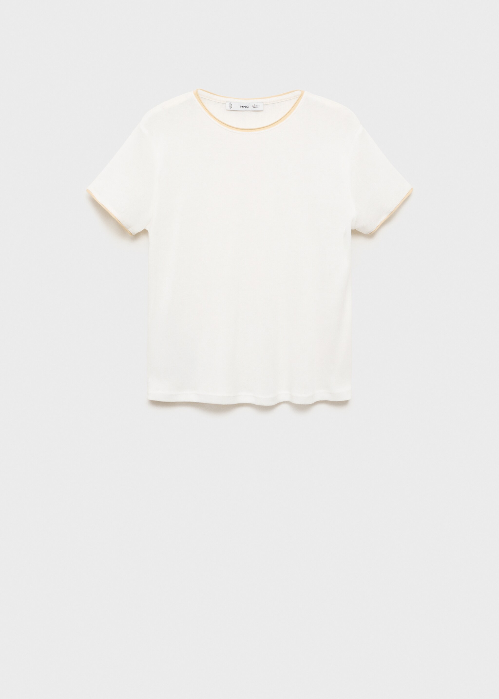 Combined cotton t-shirt - Article without model, Ecru. Ref: 17084093-00.