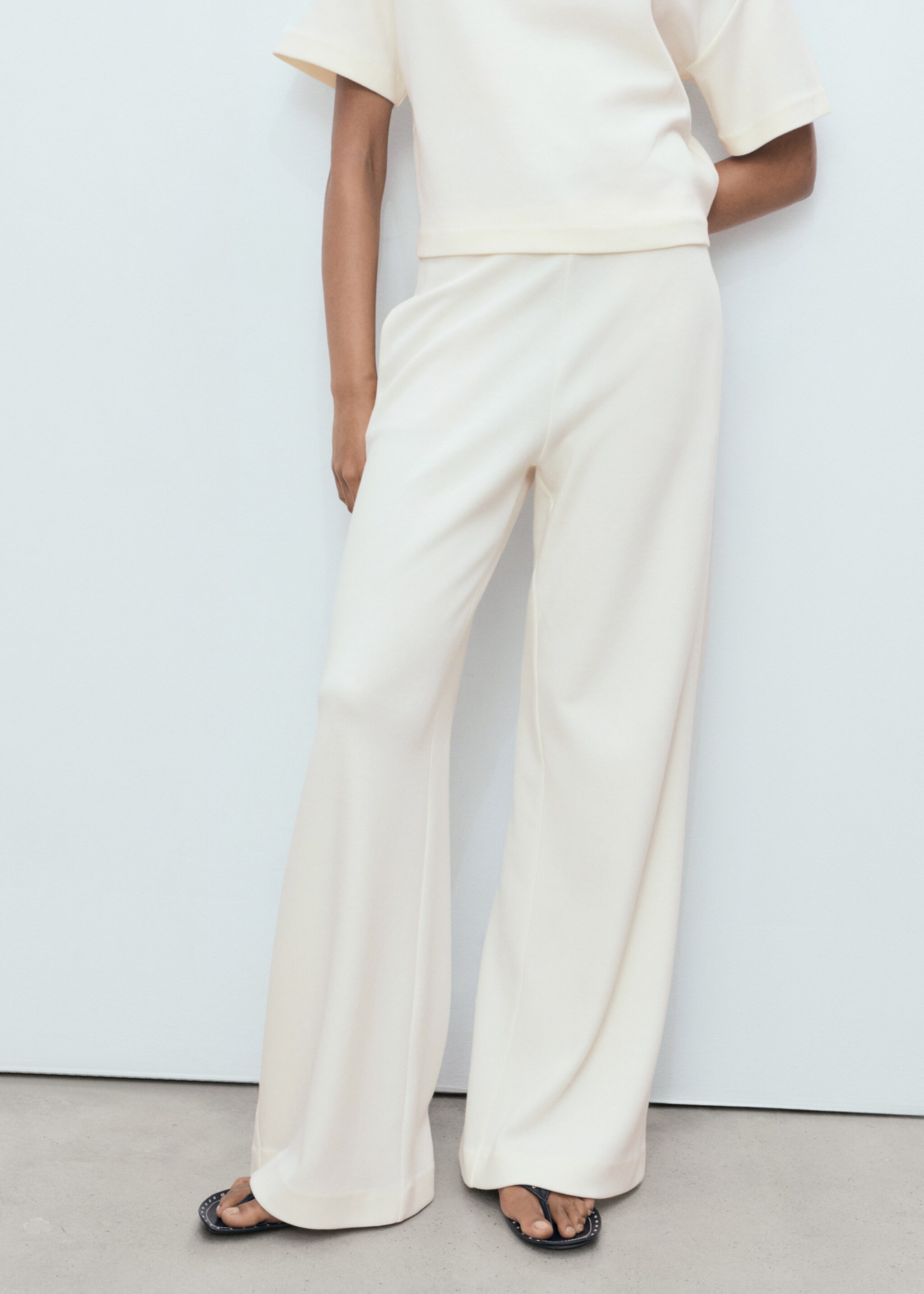 Straight-fit cotton trousers - Medium plane