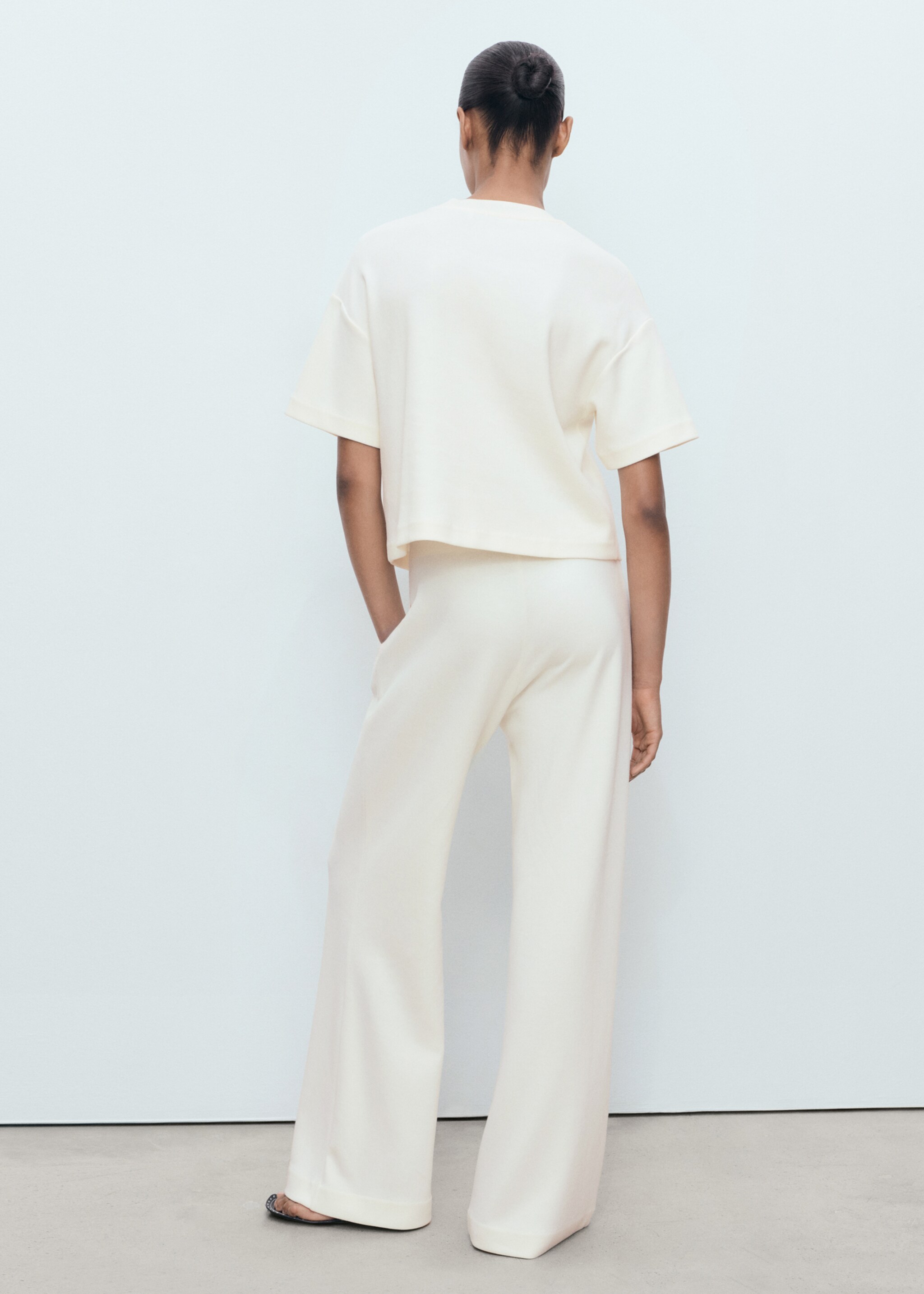 Straight-fit cotton trousers - Reverse of the article