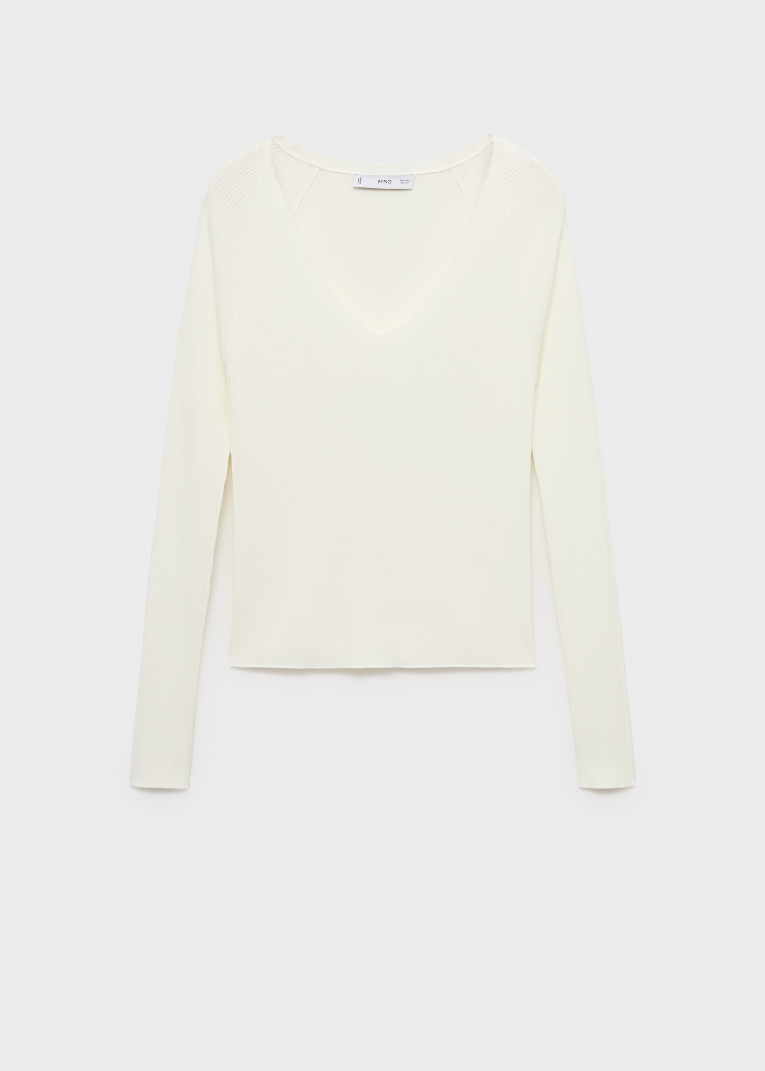 Jersey canalé cuello pico - Artículo sin modelo