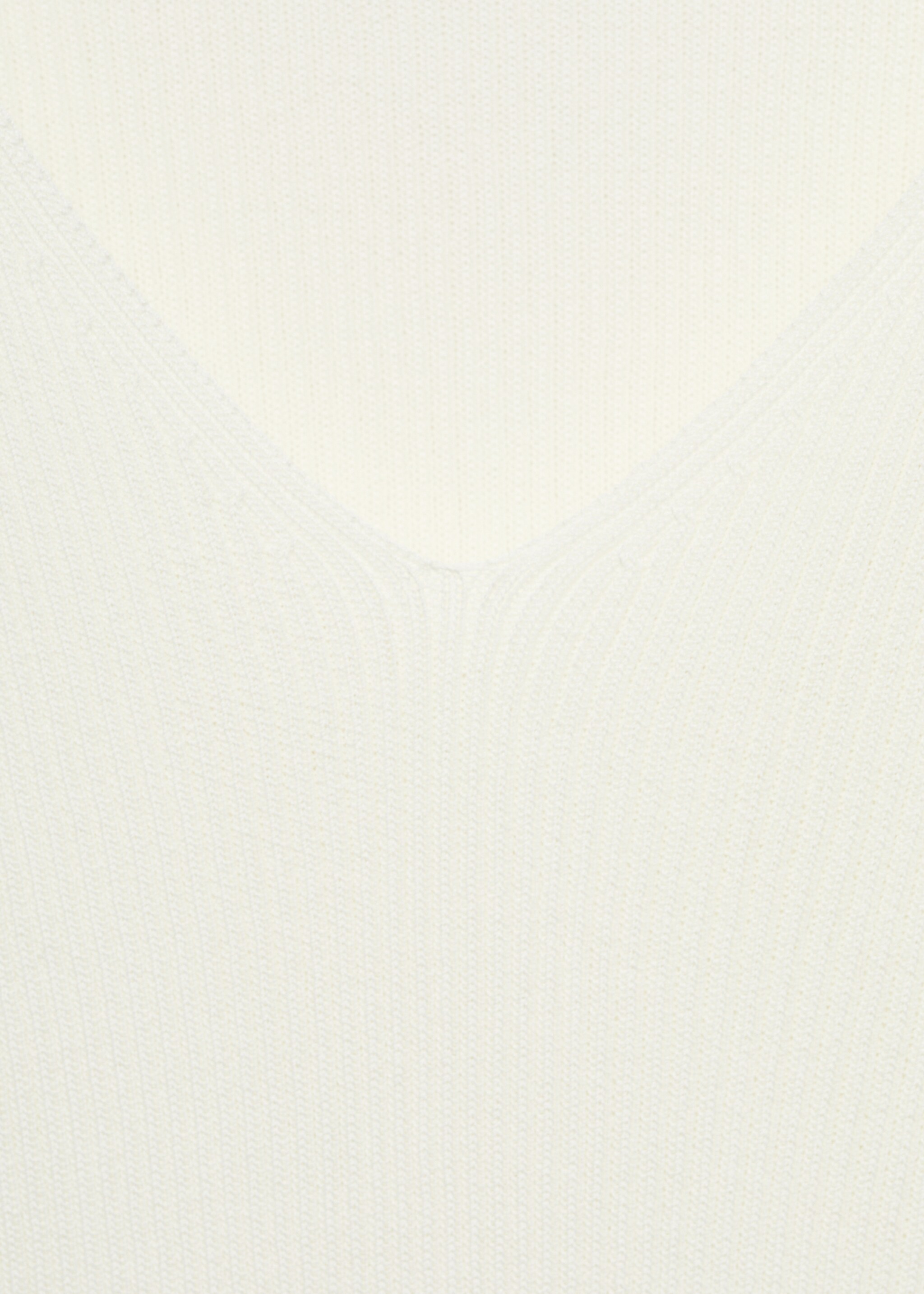 V-neck ribbed knit sweater - Details of the article 8, Ecru. Ref: 17084098-00.
