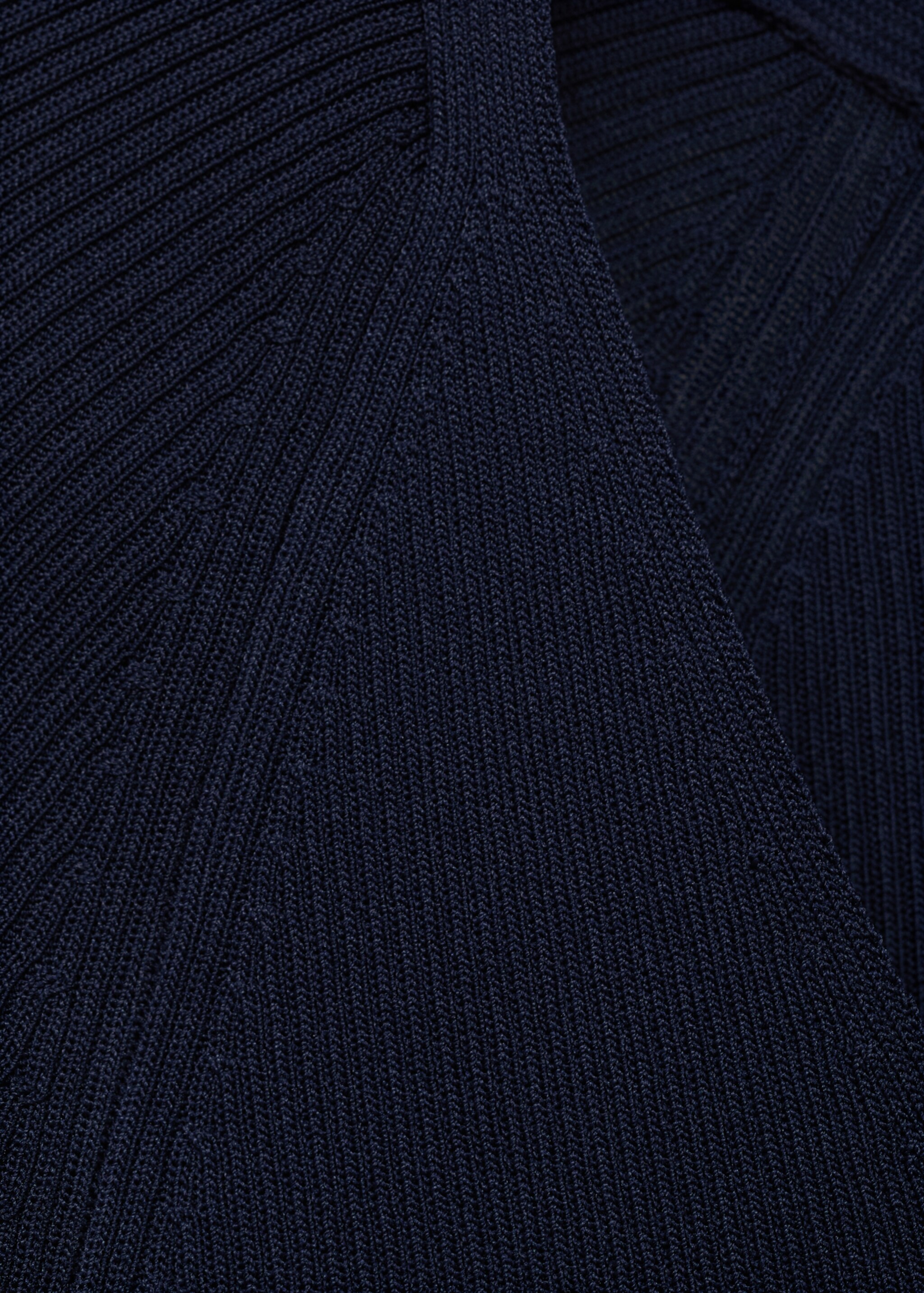 V-neck ribbed knit sweater - Details of the article 0, Dark Navy. Ref: 17084098-00.