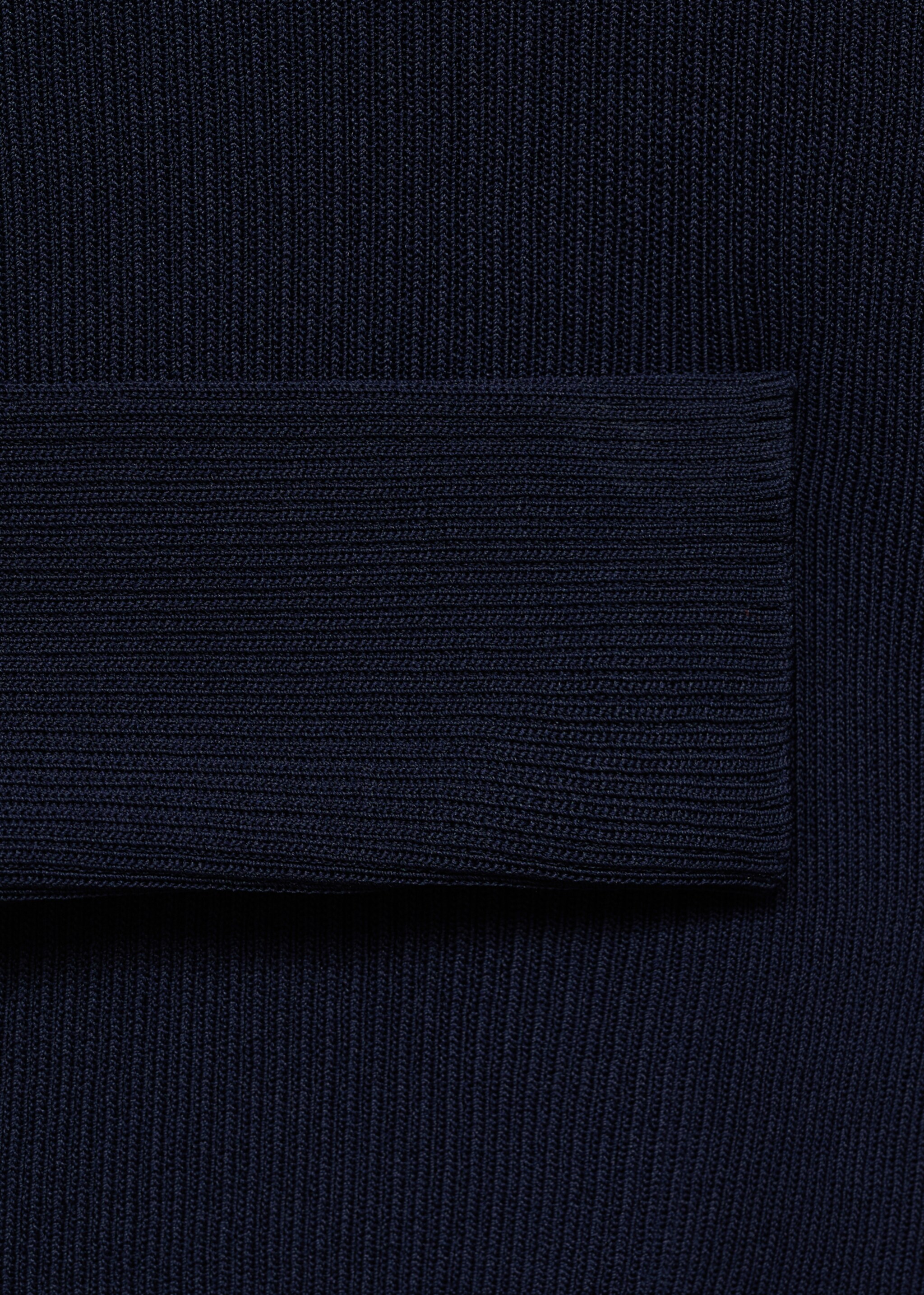 V-neck ribbed knit sweater - Details of the article 8, Dark Navy. Ref: 17084098-00.