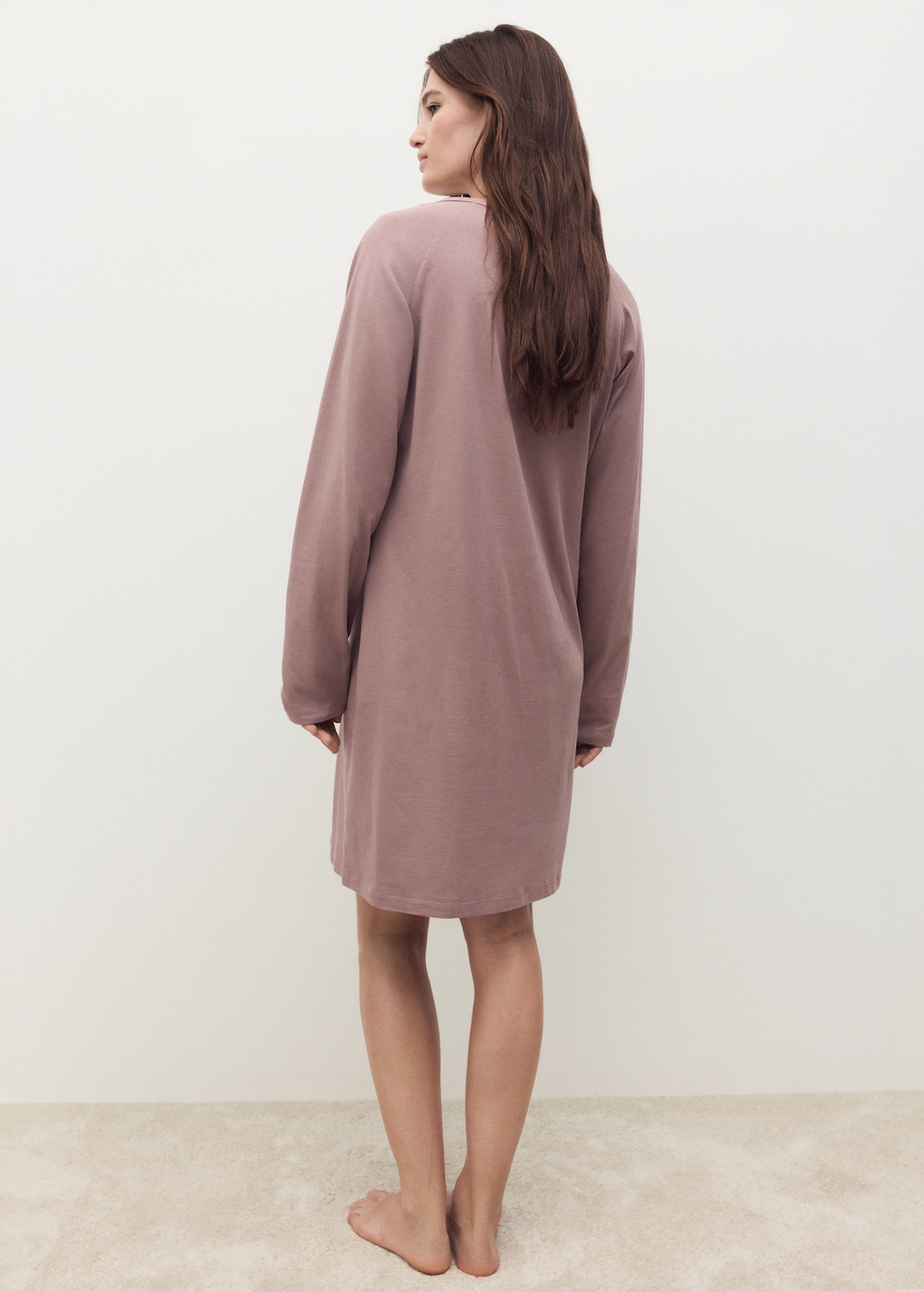 Cotton nightdress with button detail - image 3
