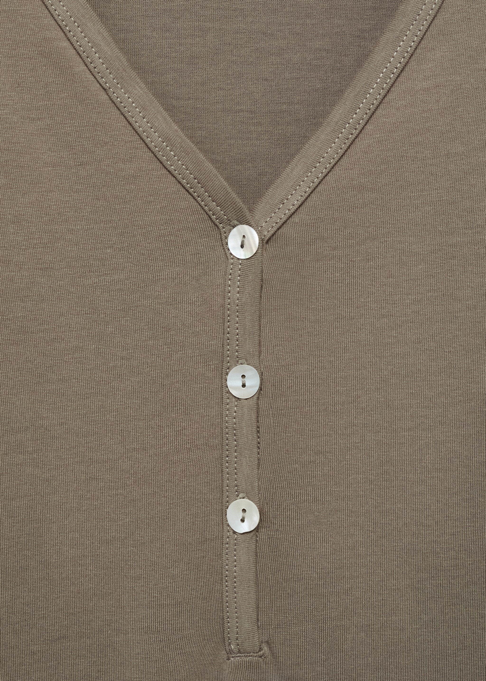 Cotton nightdress with button detail - Details of the article 8
