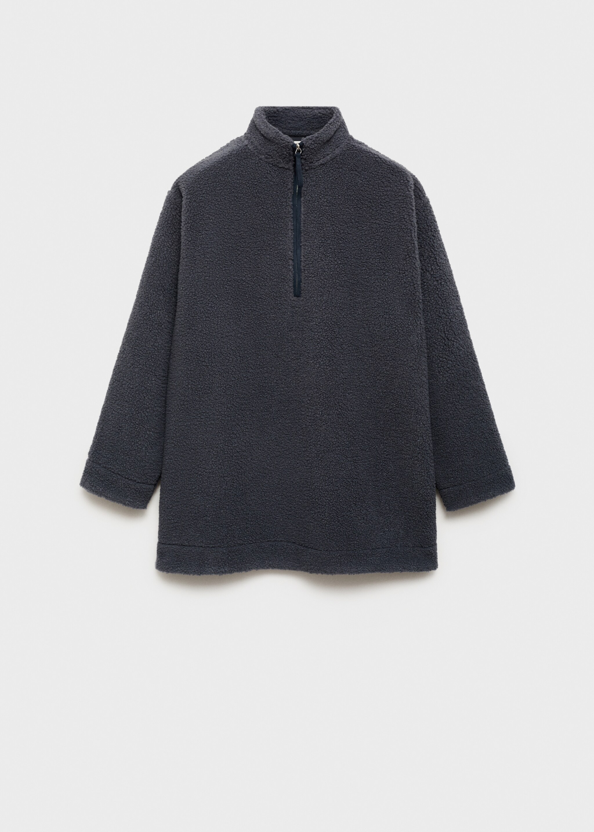 Fleece sweatshirt with zip - Article without model, Ink Blue. Ref: 17084104-00.