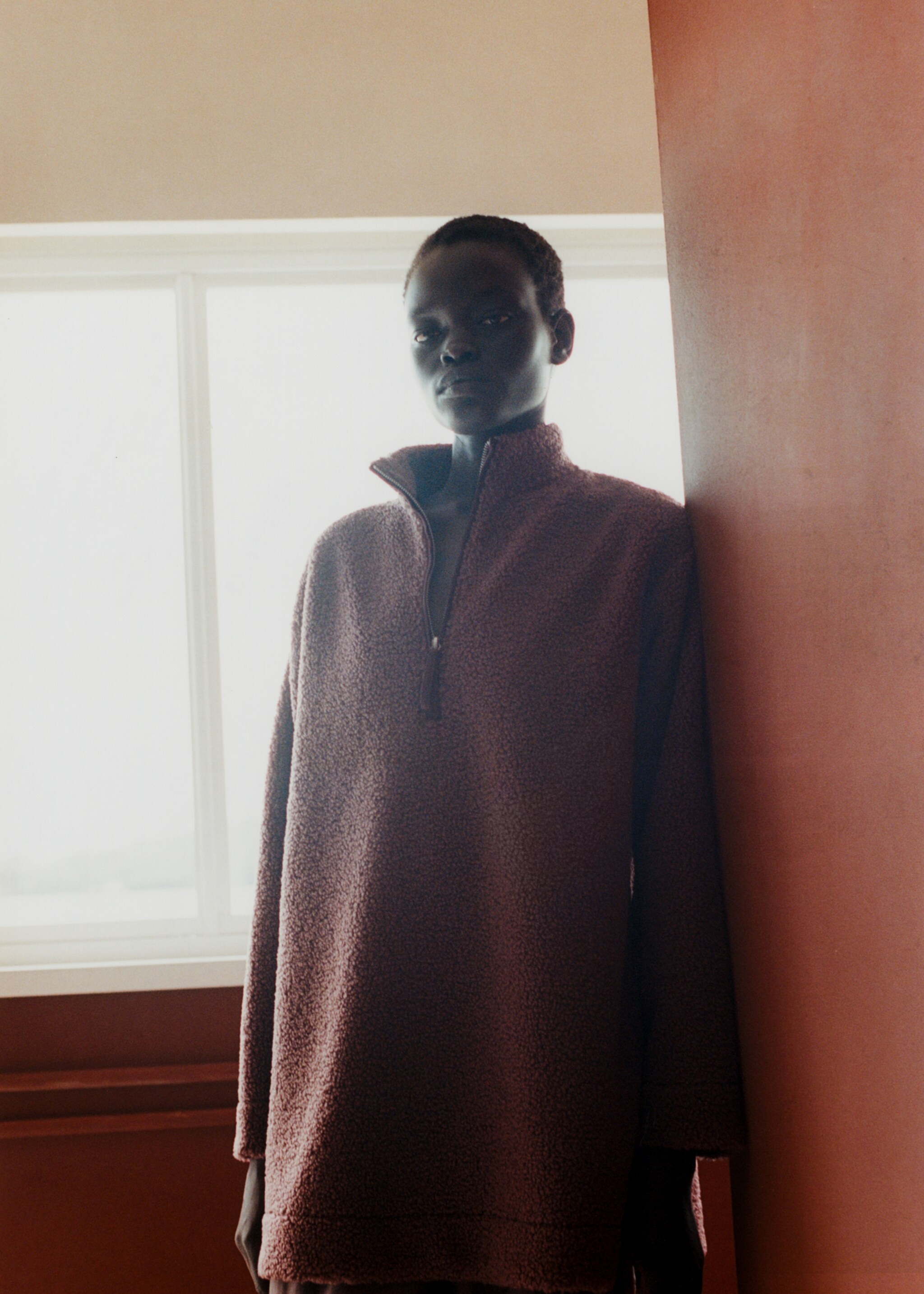 Fleece sweatshirt with zip - Details of the article 6, Russet. Ref: 17084104-00.