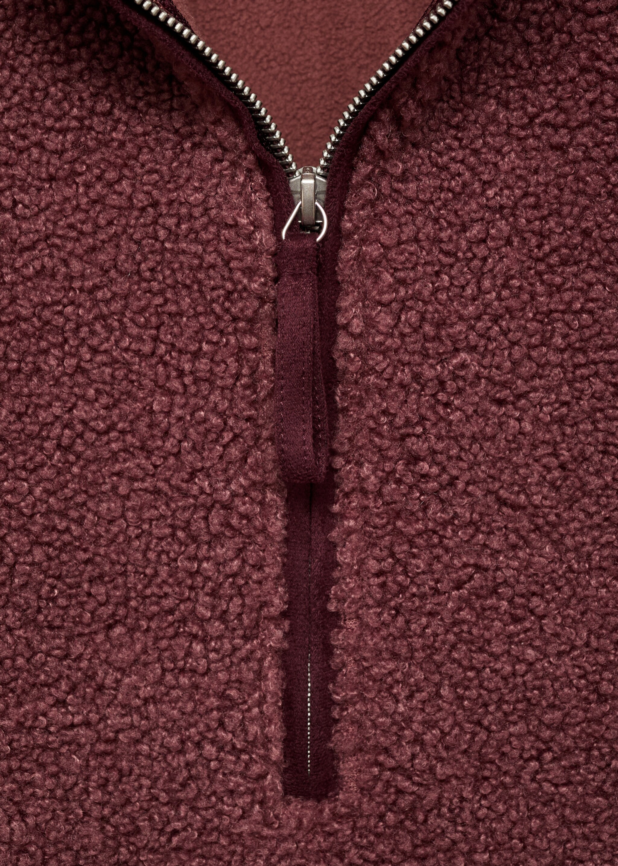 Fleece sweatshirt with zip - Details of the article 8, Russet. Ref: 17084104-00.