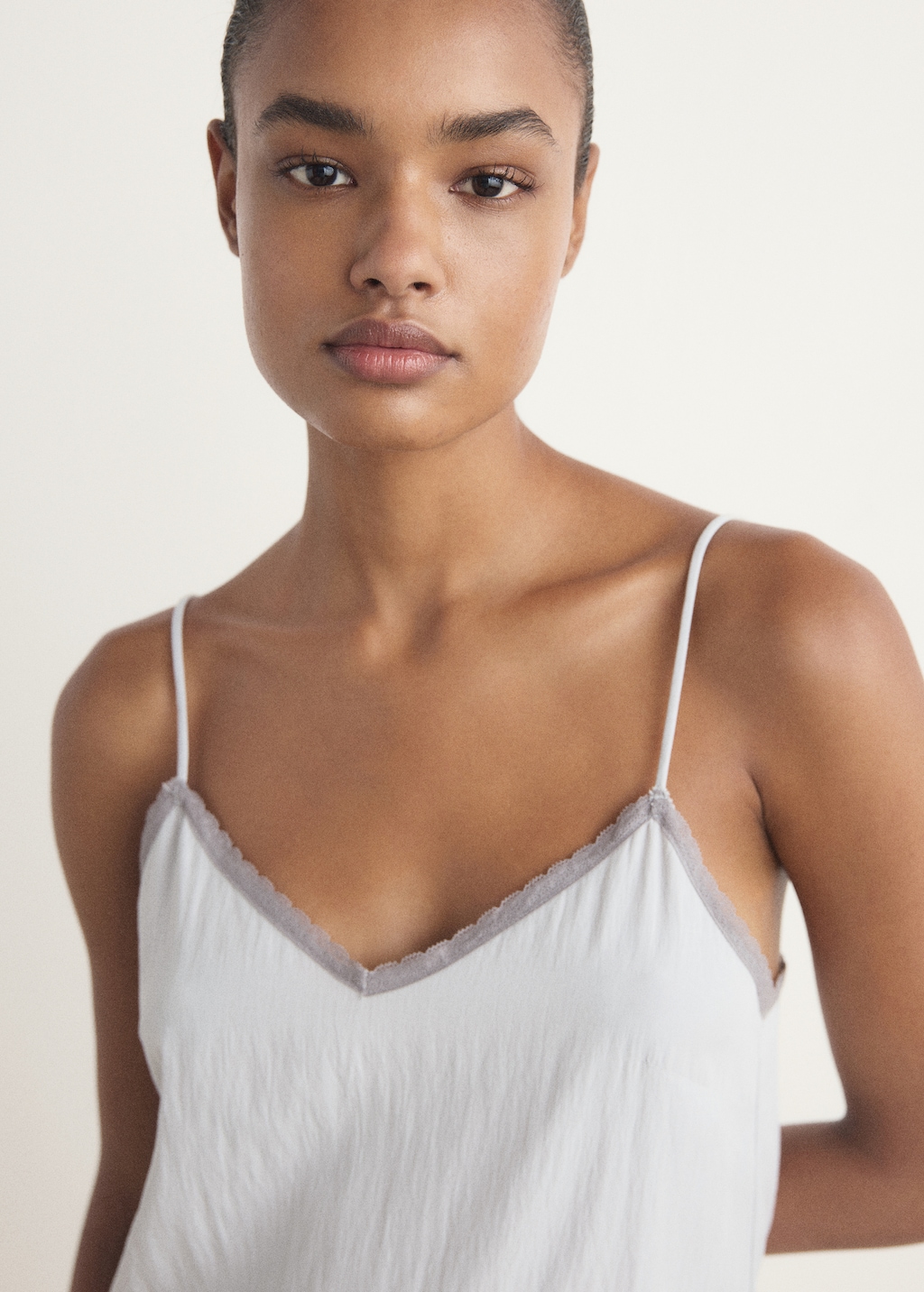 Lace nightgown with straps