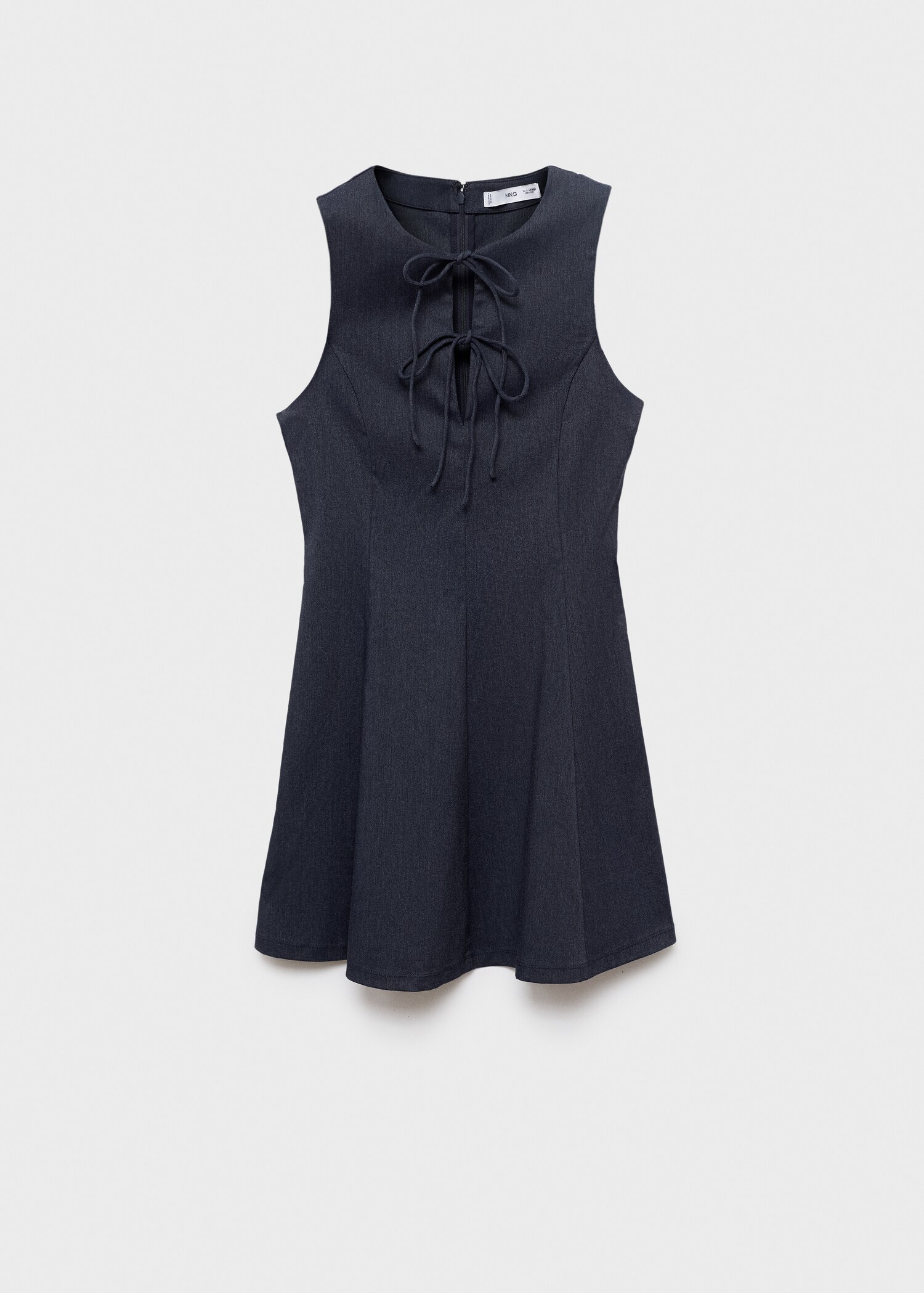 Denim-effect dress with bows - Article without model