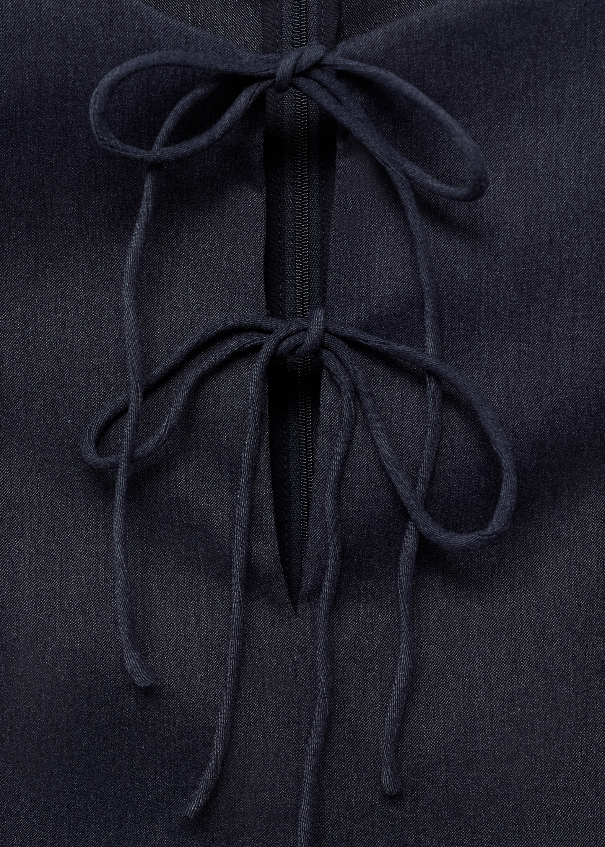 牛仔布效果蝴蝶结连衣裙 - null, 蓝色. Ref: 17084111-00.