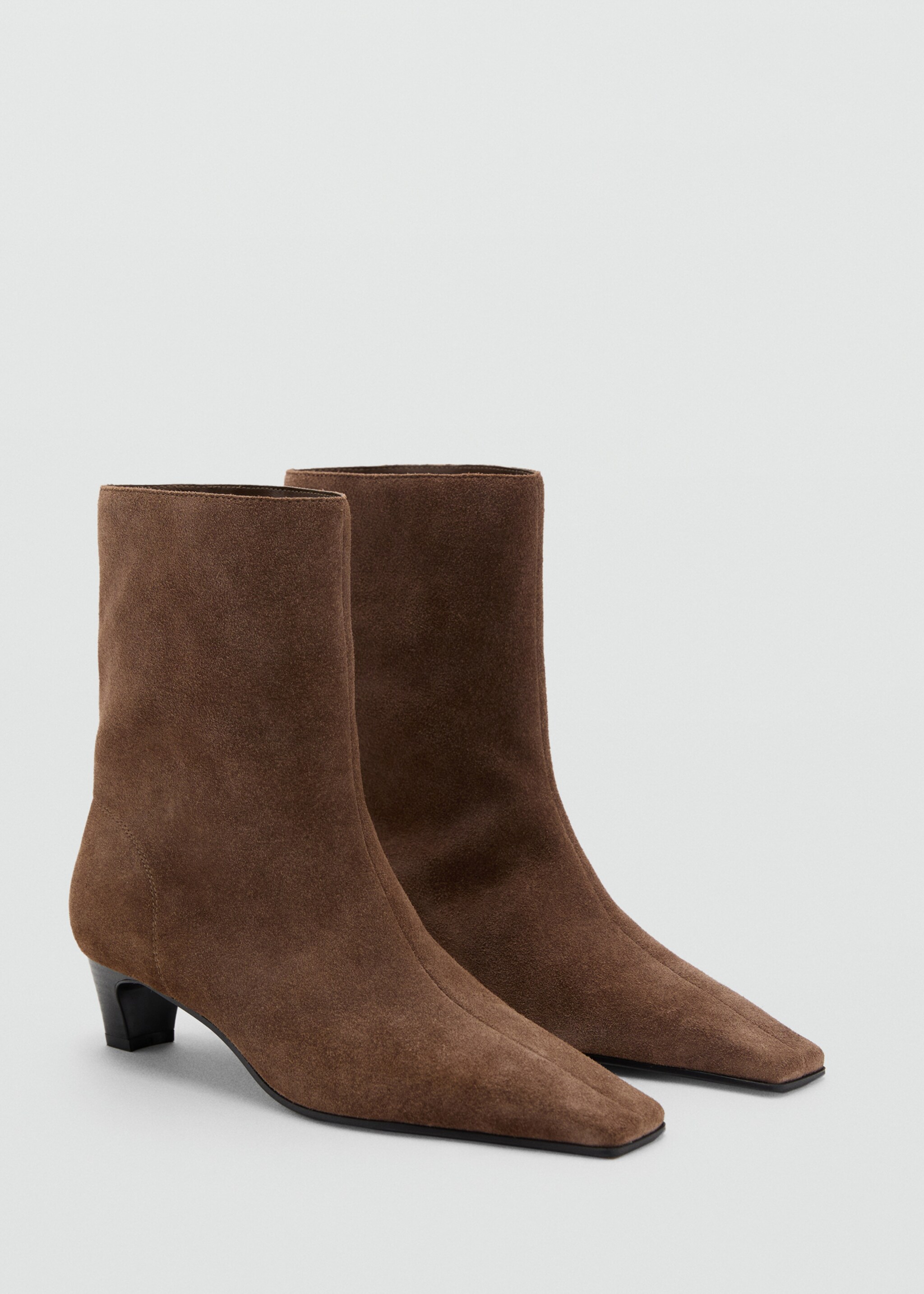 Suede leather ankle boots - Medium plane, Light/Pastel Brown. Ref: 17084112-00.