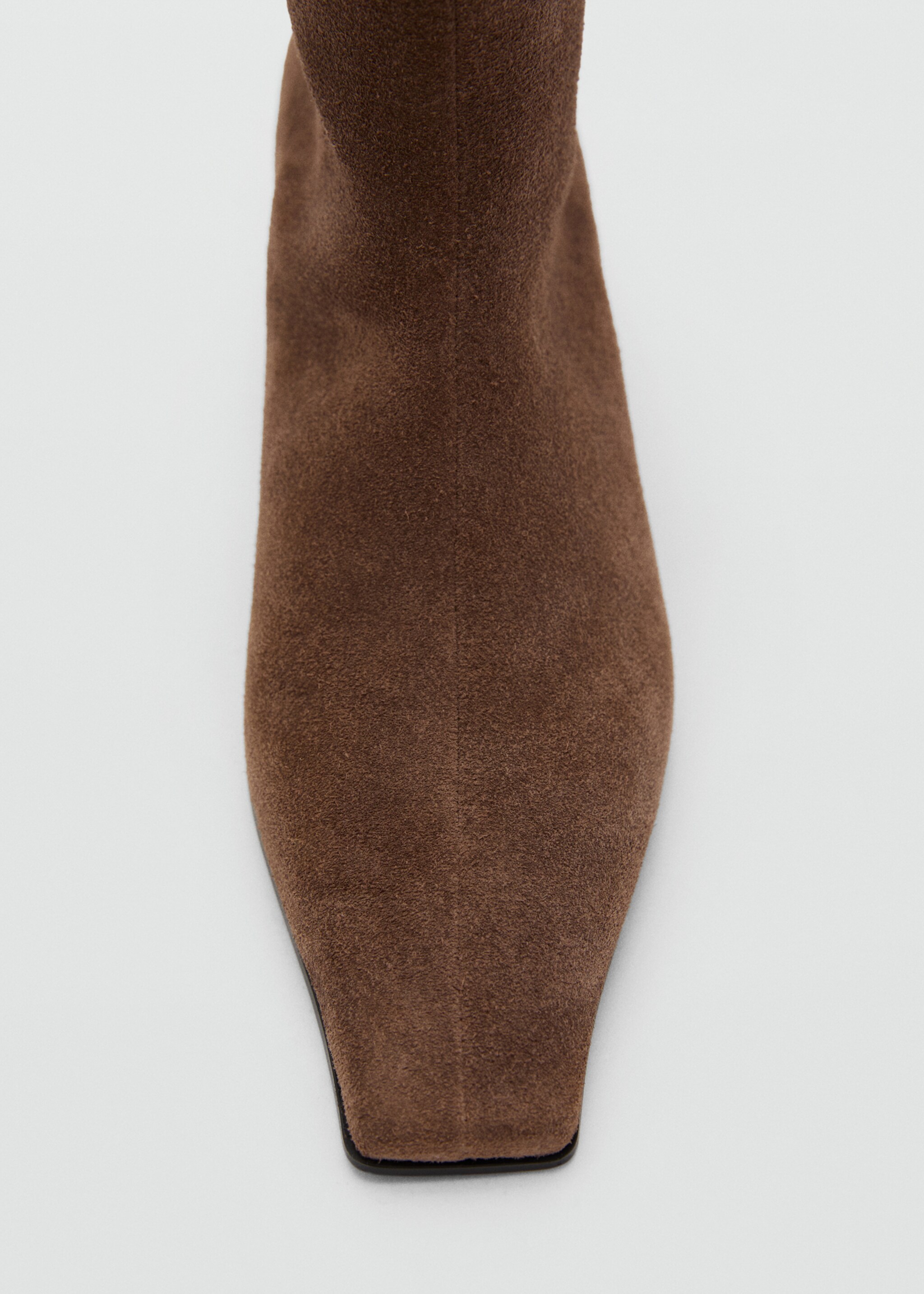Suede leather ankle boots - Details of the article 1, Light/Pastel Brown. Ref: 17084112-00.