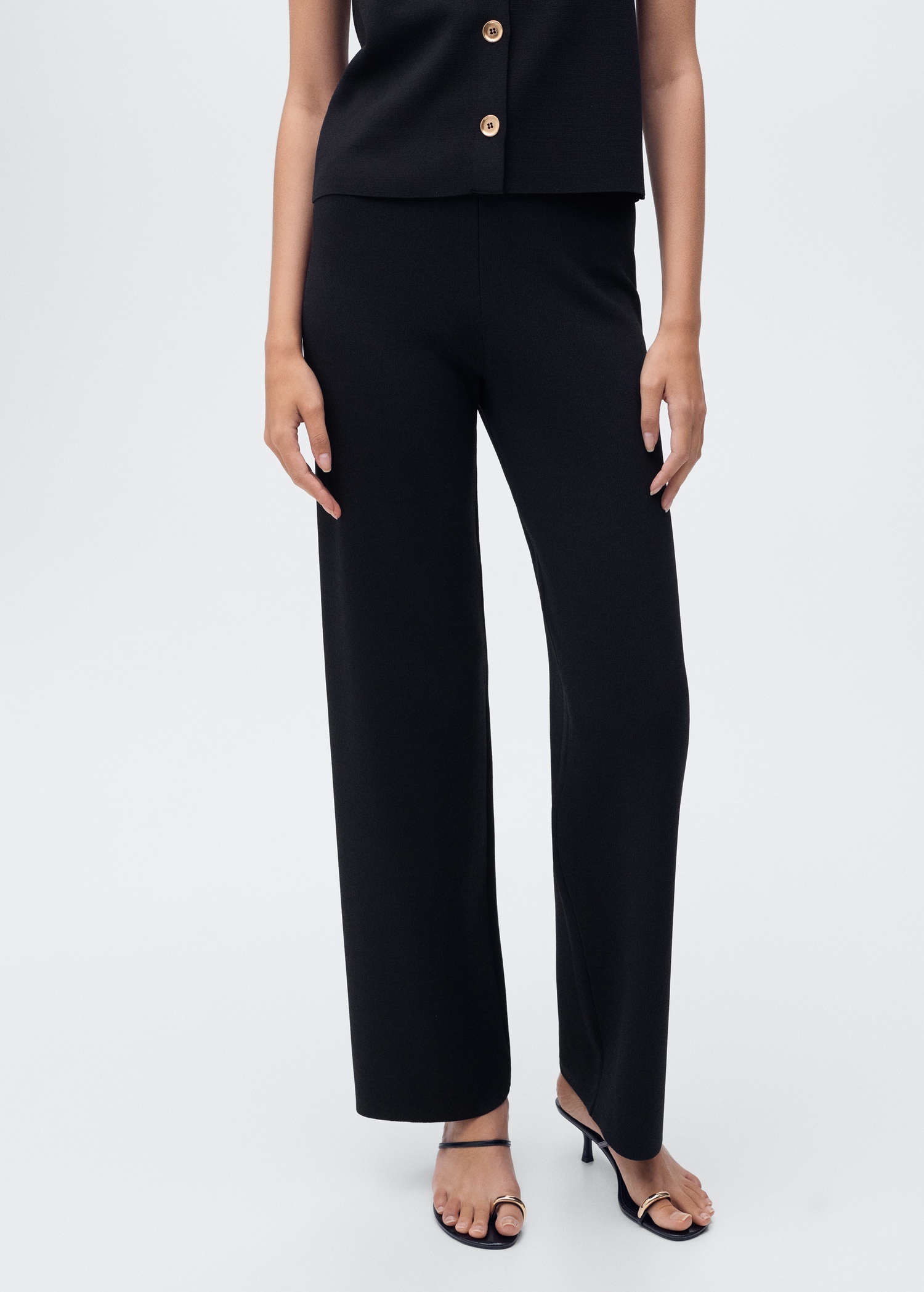 Knitted pants with elastic waistband - Medium plane