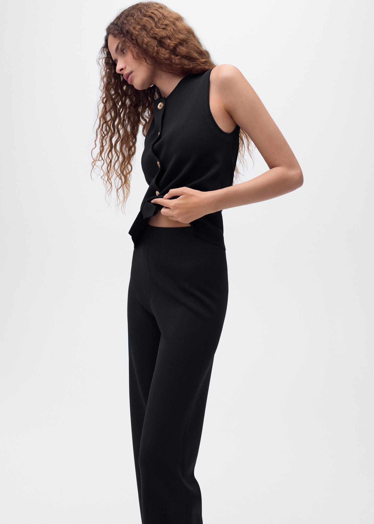 Knitted pants with elastic waistband - Details of the article 1