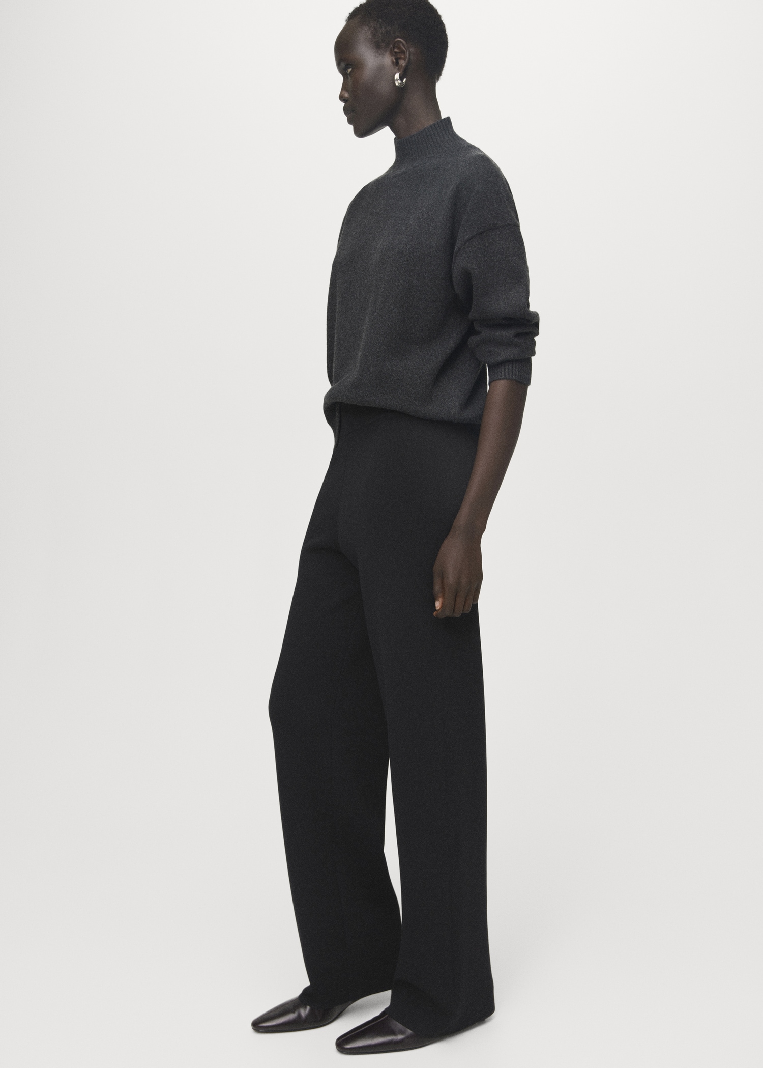 Knitted trousers with elastic waistband - Women | MANGO United Kingdom