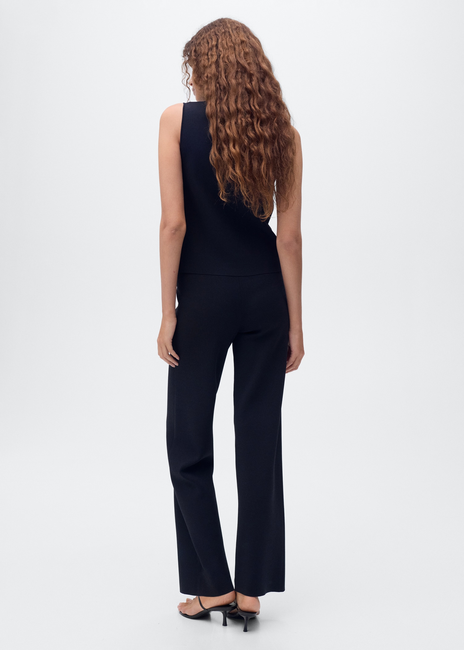 Knitted trousers with elastic waistband - Women | MANGO United Kingdom