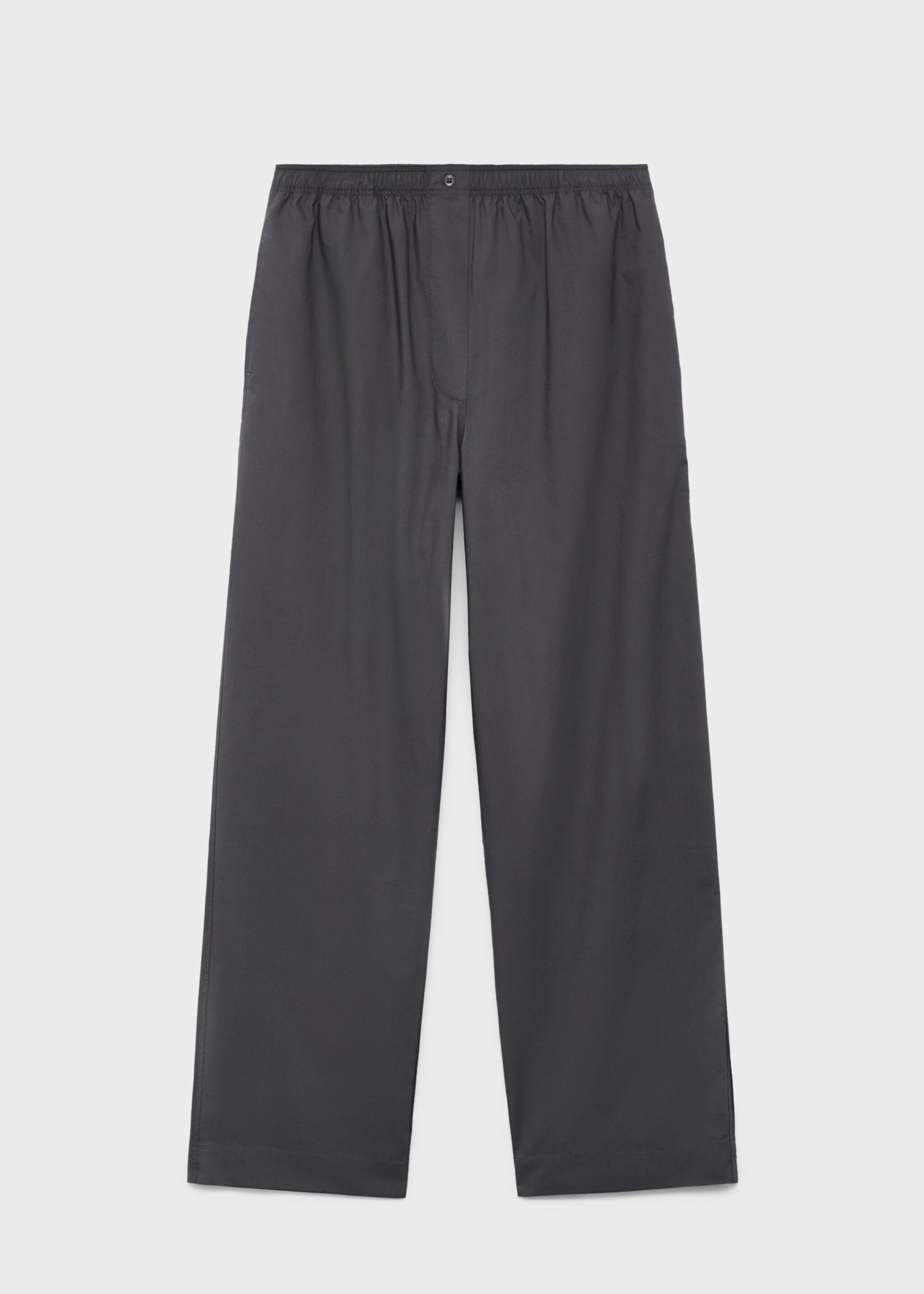 Poplin pyjama bottoms - Article without model, Charcoal. Ref: 17084117-00.