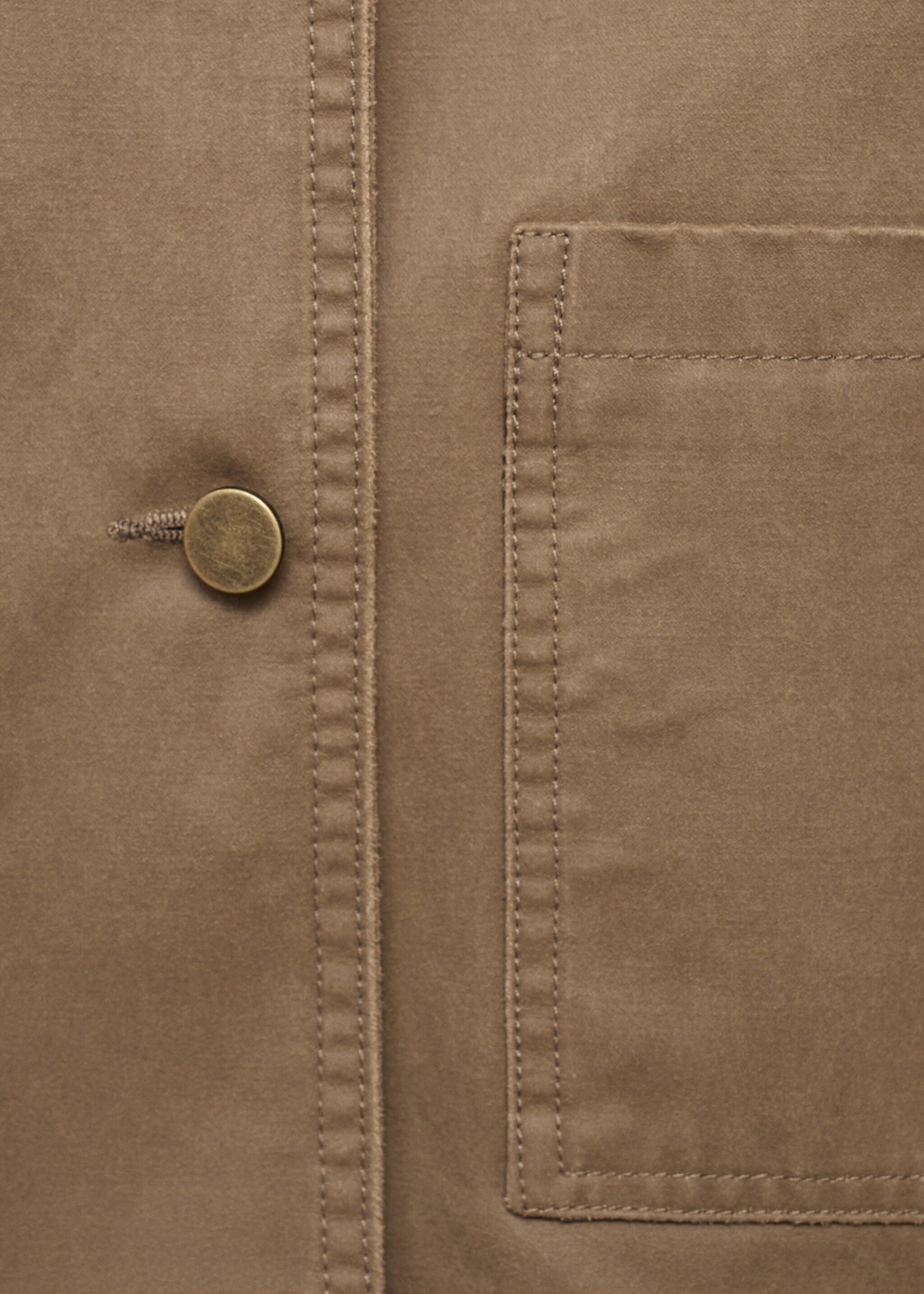 Corduroy collar denim jacket - Details of the article 0, Ochre. Ref: 17084120-00.