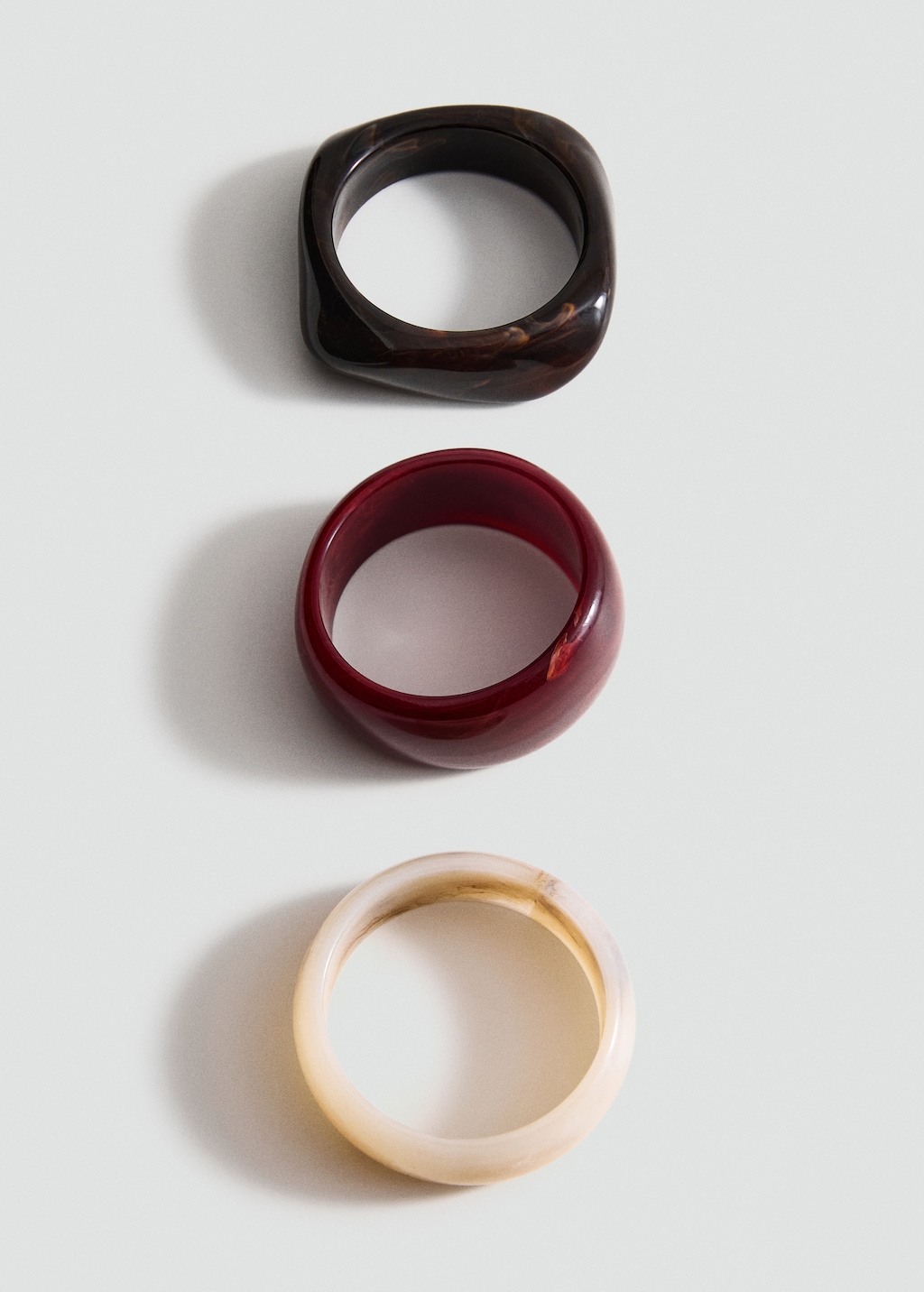 Set of 3 combined volume maxi bracelets