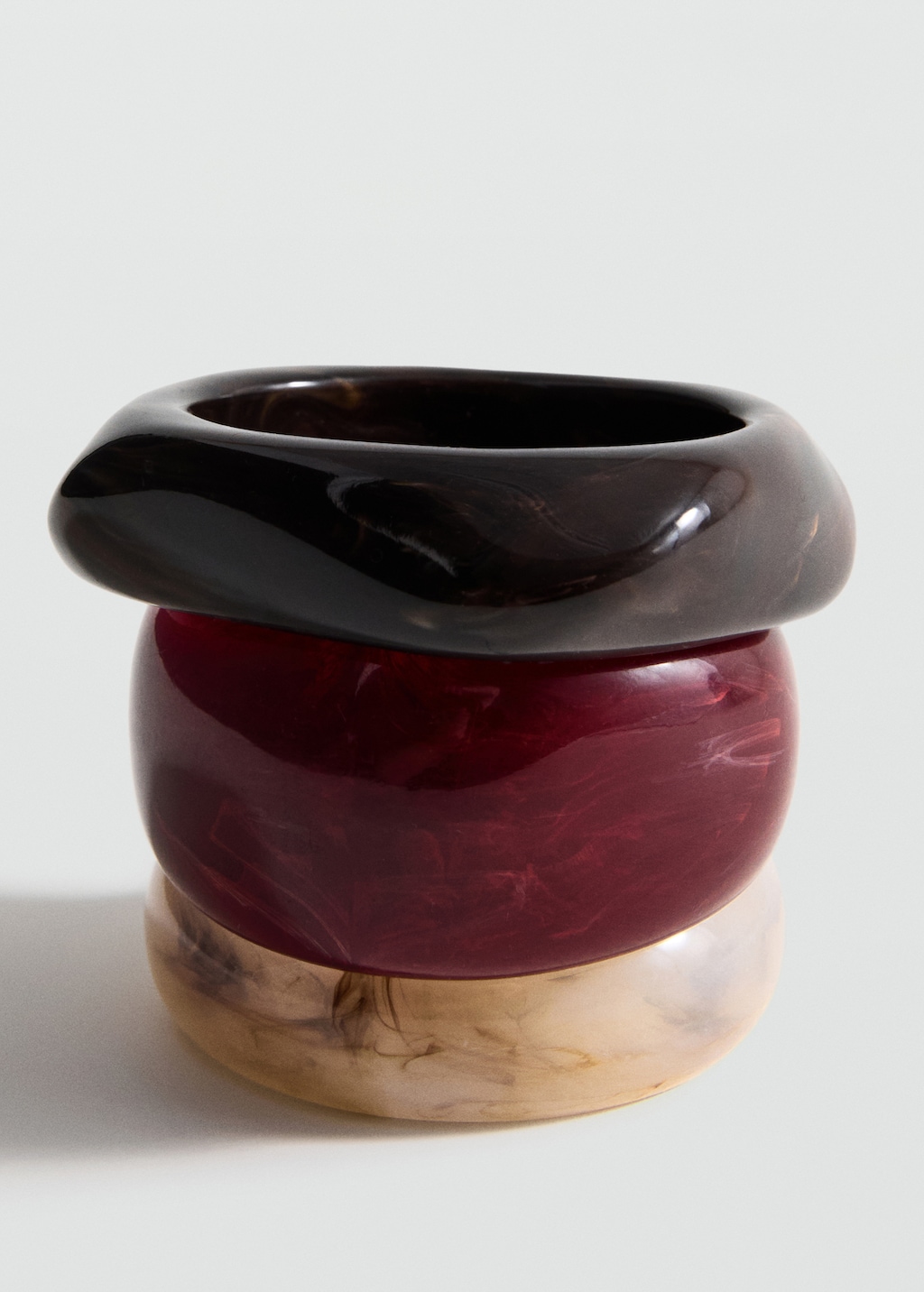 Set of 3 combined volume maxi bracelets