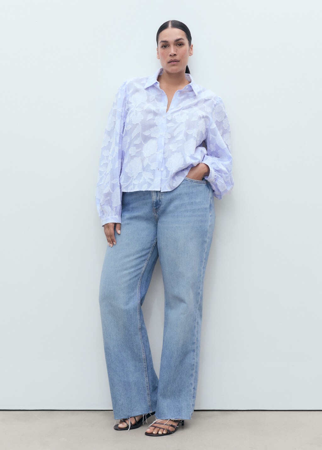 Striped shirt with embroidered details