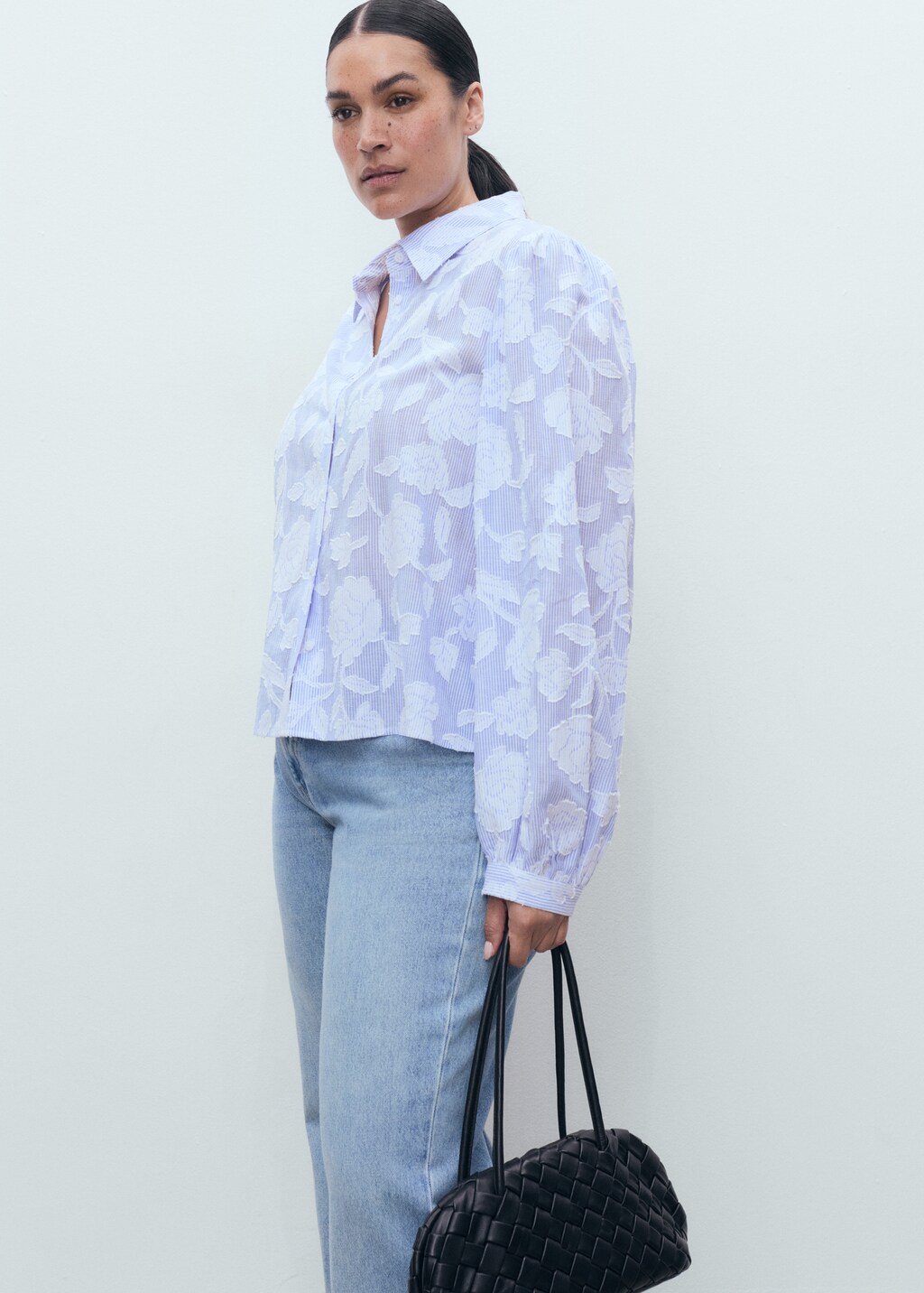 Striped shirt with embroidered details