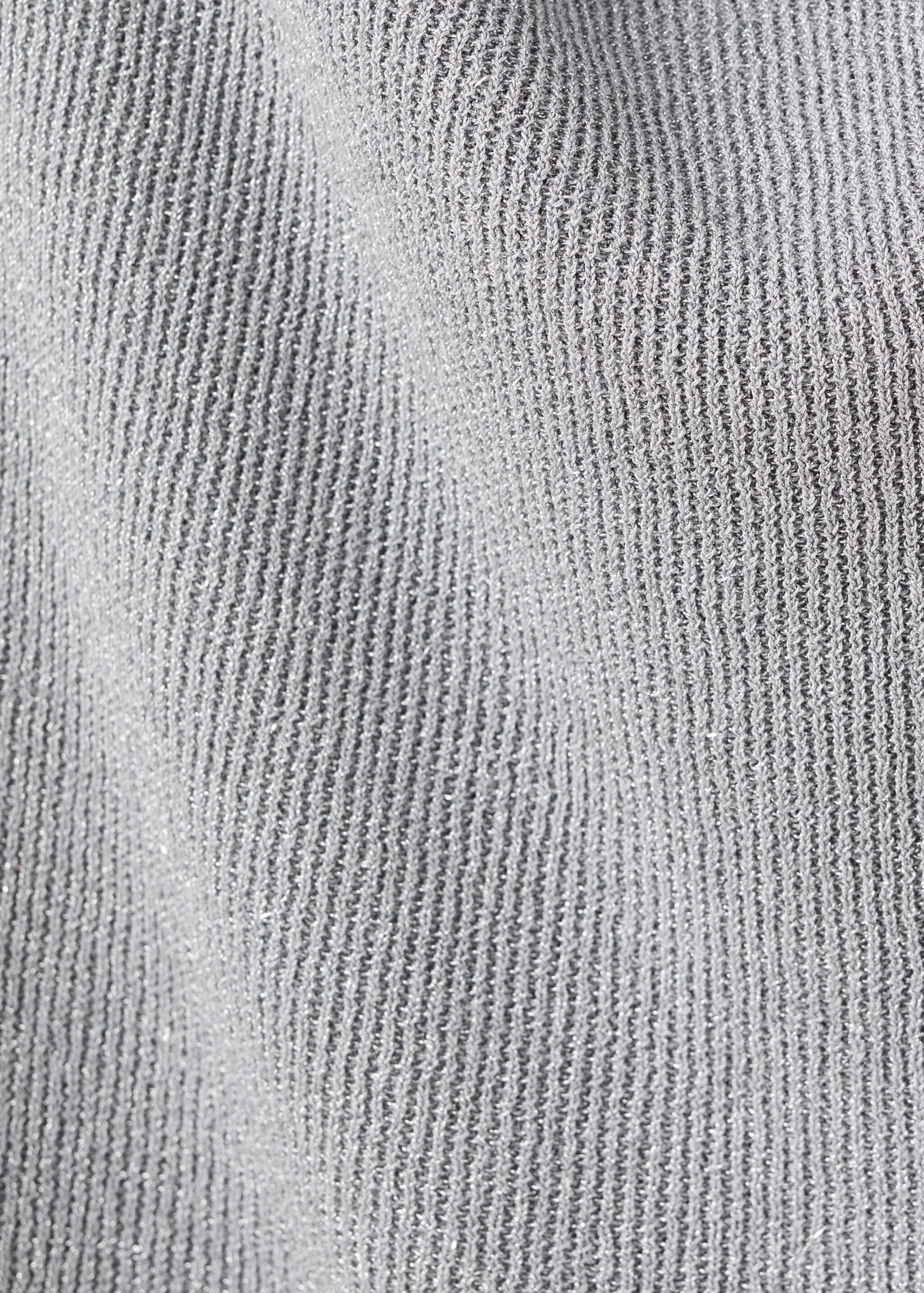 Lurex knitted top with draped neck - Details of the article 0, Silver. Ref: 17084139-00.