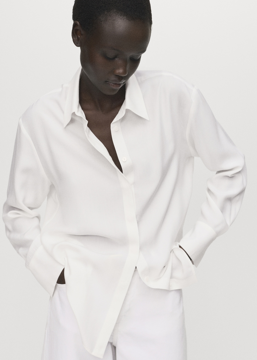 Camisa lyocell botones ocultos