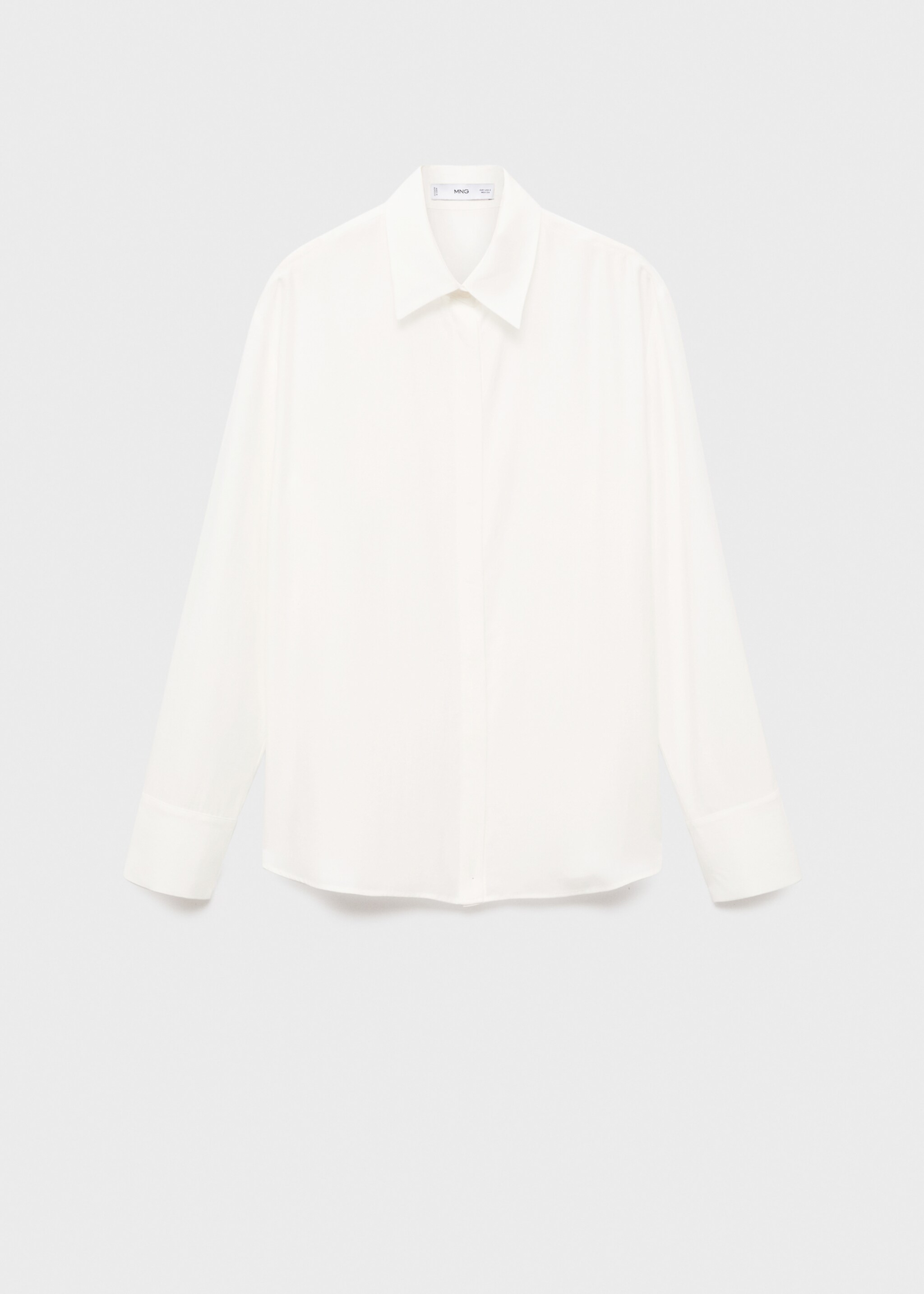 Lyocell shirt with hidden buttons - Article without model, Off White. Ref: 17084140-00.