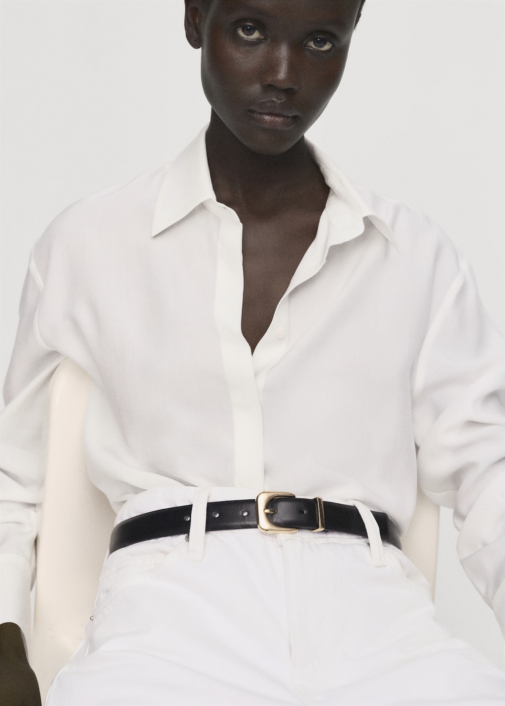 Lyocell shirt with hidden buttons