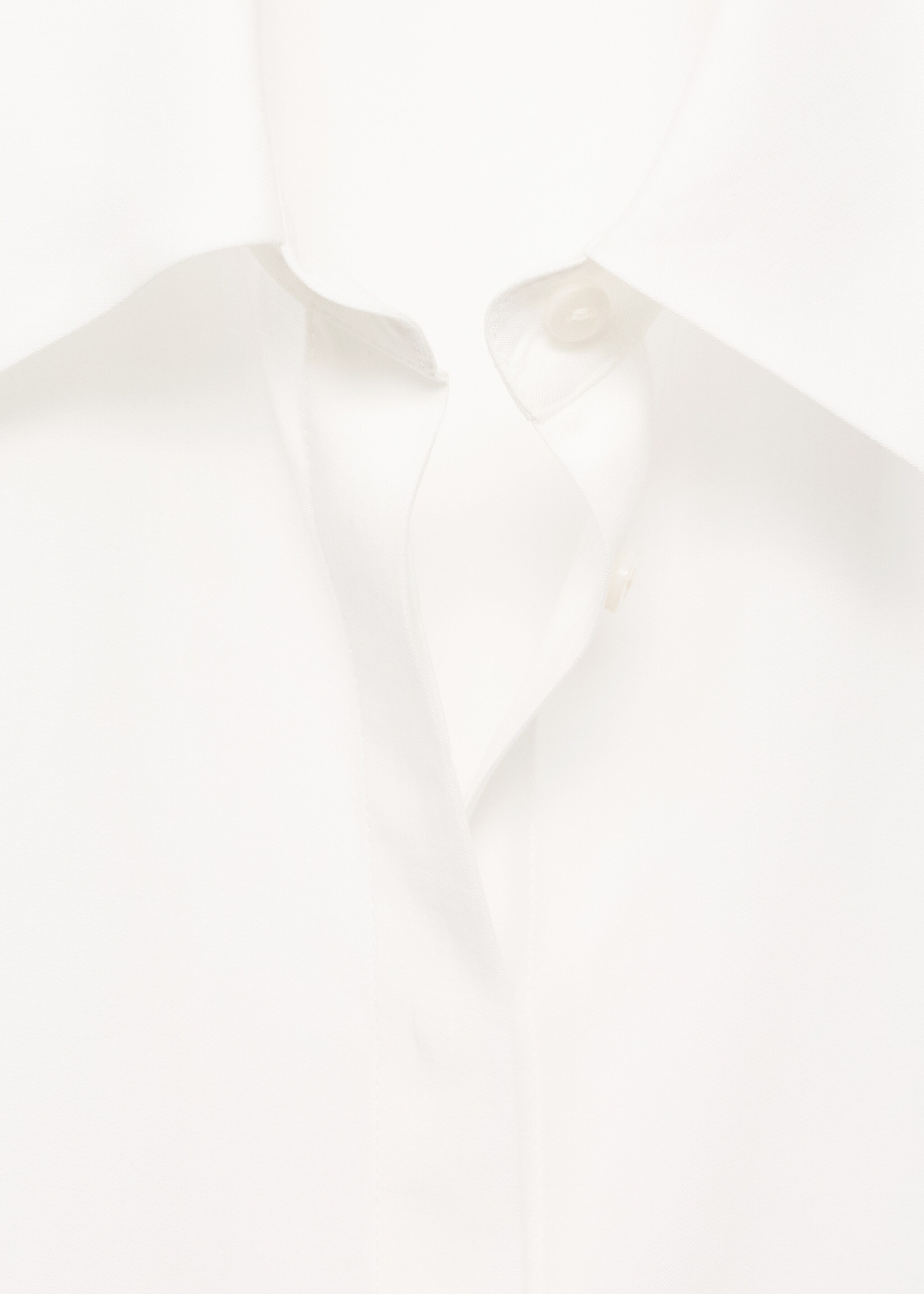 Lyocell shirt with hidden buttons - Details of the article 8, Off White. Ref: 17084140-00.