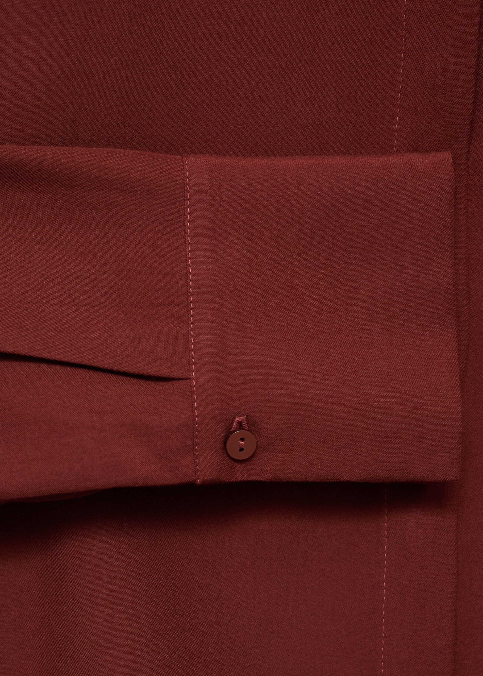Lyocell shirt with hidden buttons - Details of the article 0, Russet. Ref: 17084140-00.