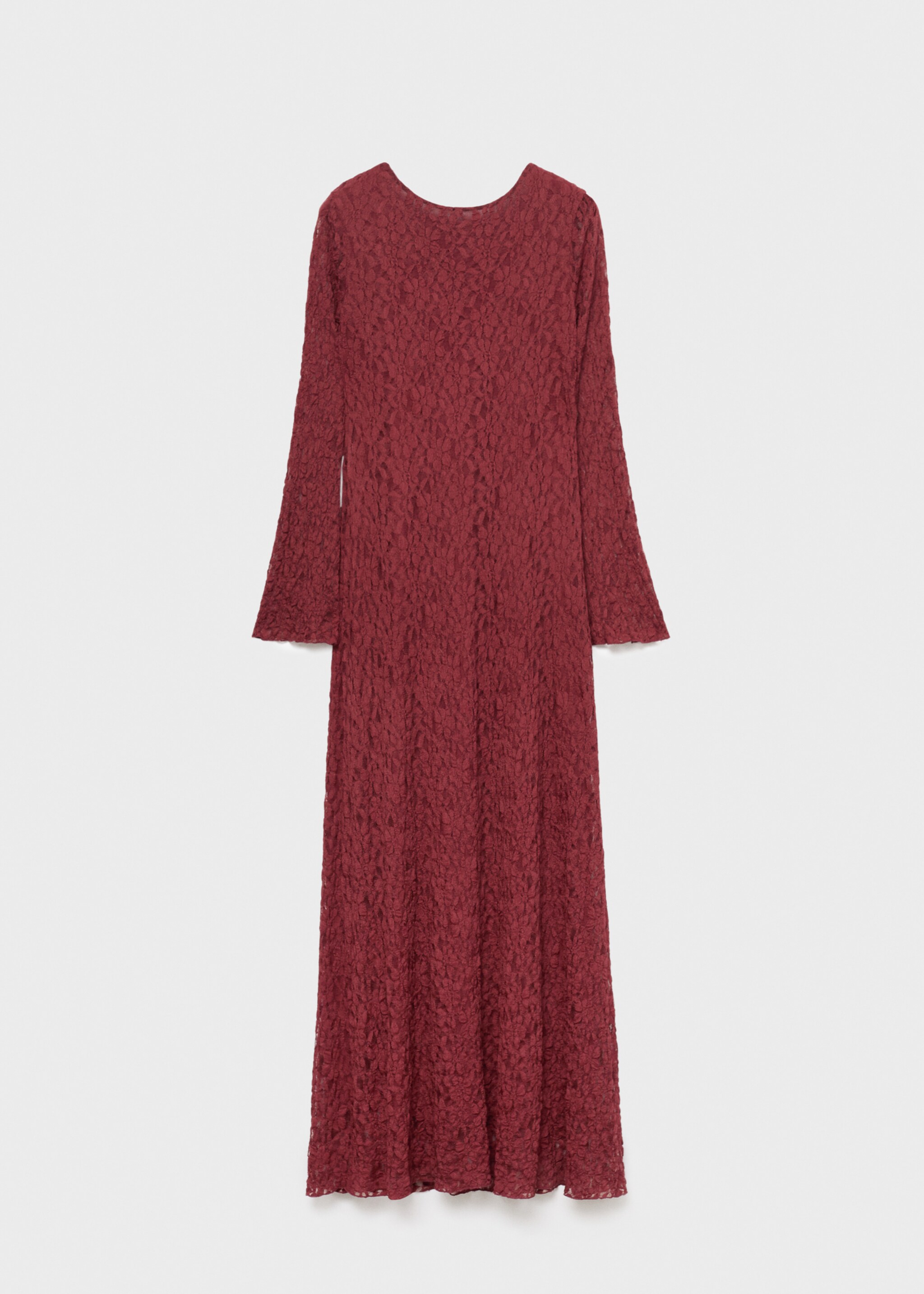 Spitzenkleid mit Glockenärmeln - Artikel ohne Model, Weinrot. Ref: 17084141-00.