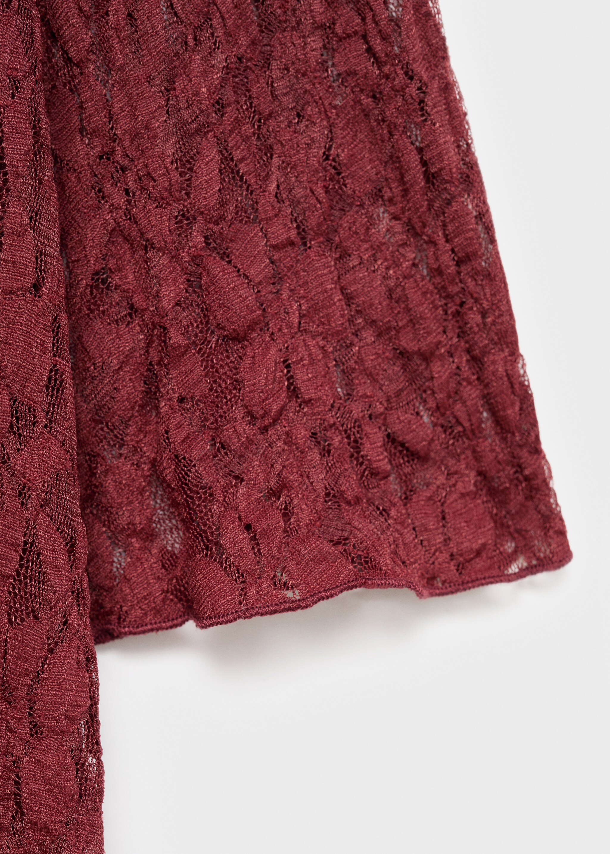 Spitzenkleid mit Glockenärmeln - Detail des Artikels 0, Weinrot. Ref: 17084141-00.