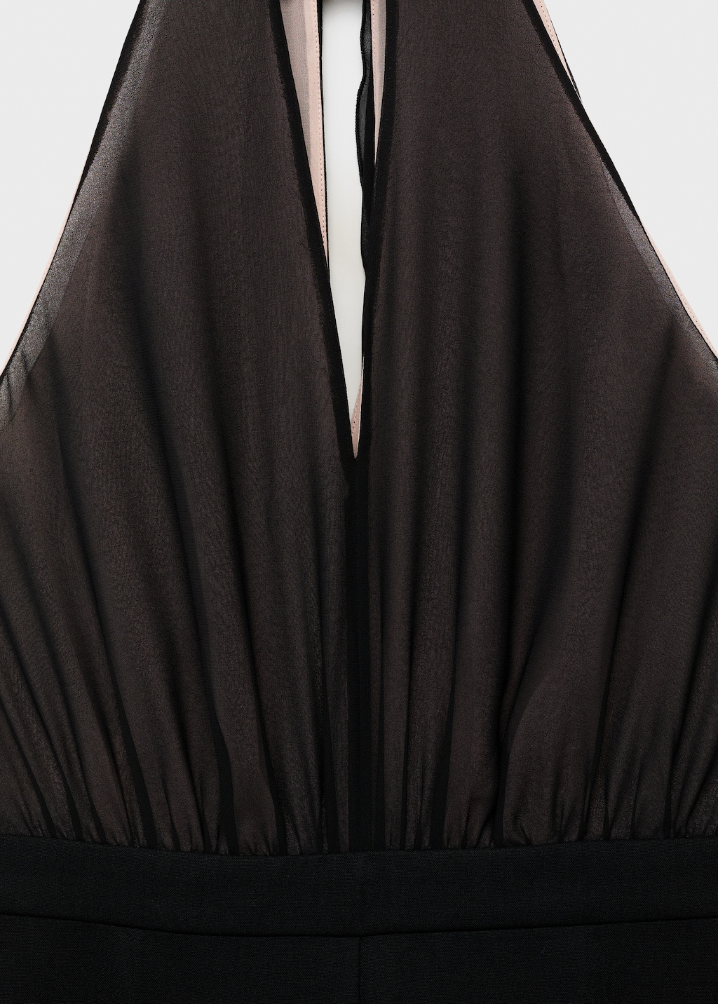 Halter-neck jumpsuit with scarf